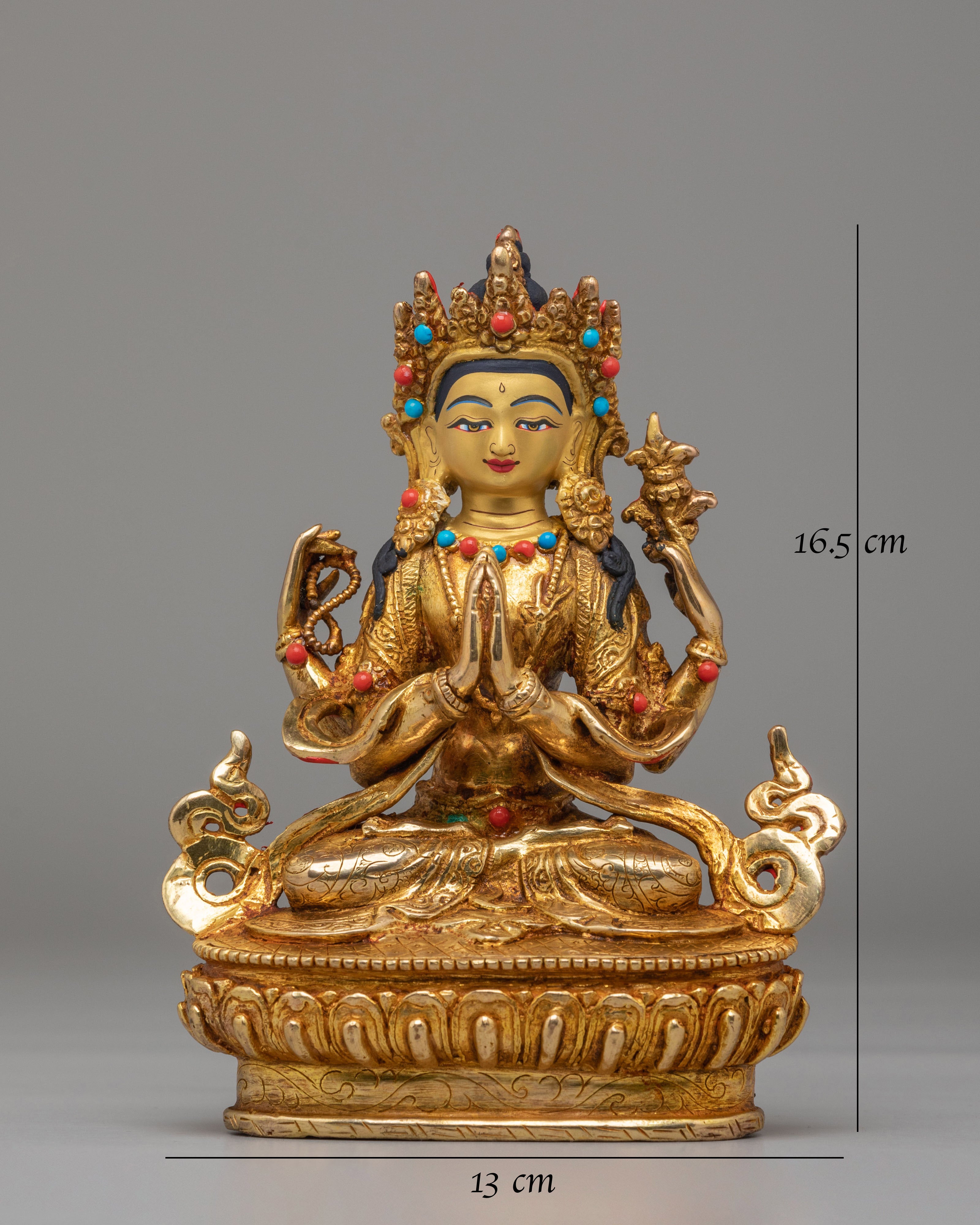 Avalokiteshvara Sculpture for Compassion | Meditation Altar Statue for Compassion