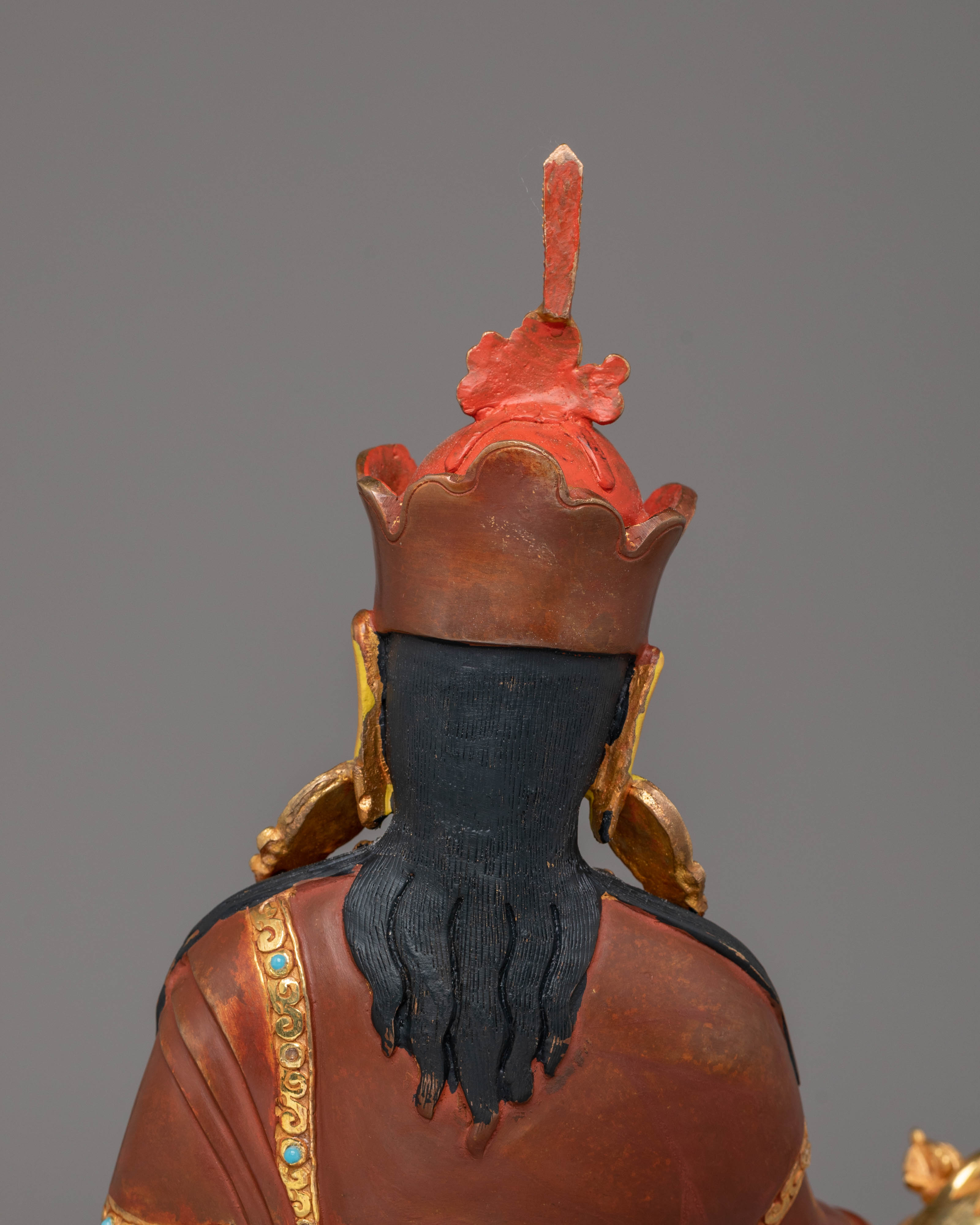 Guru Rinpoche Buddhist Master Statue | 24K Gold Plated Tibetan Art