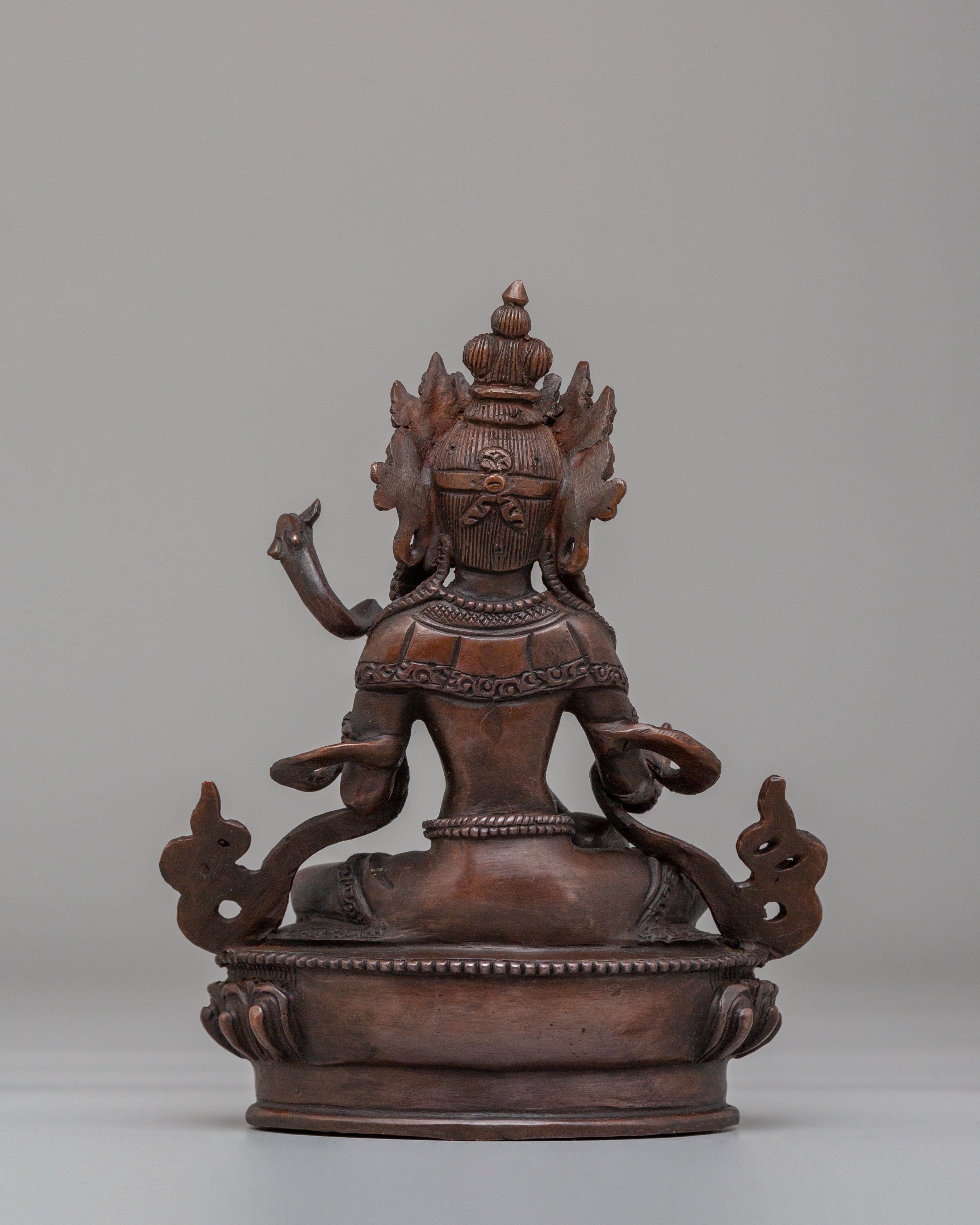 Traditional Saraswati Devi Statue | Oxidized Copper Idol for Meditation