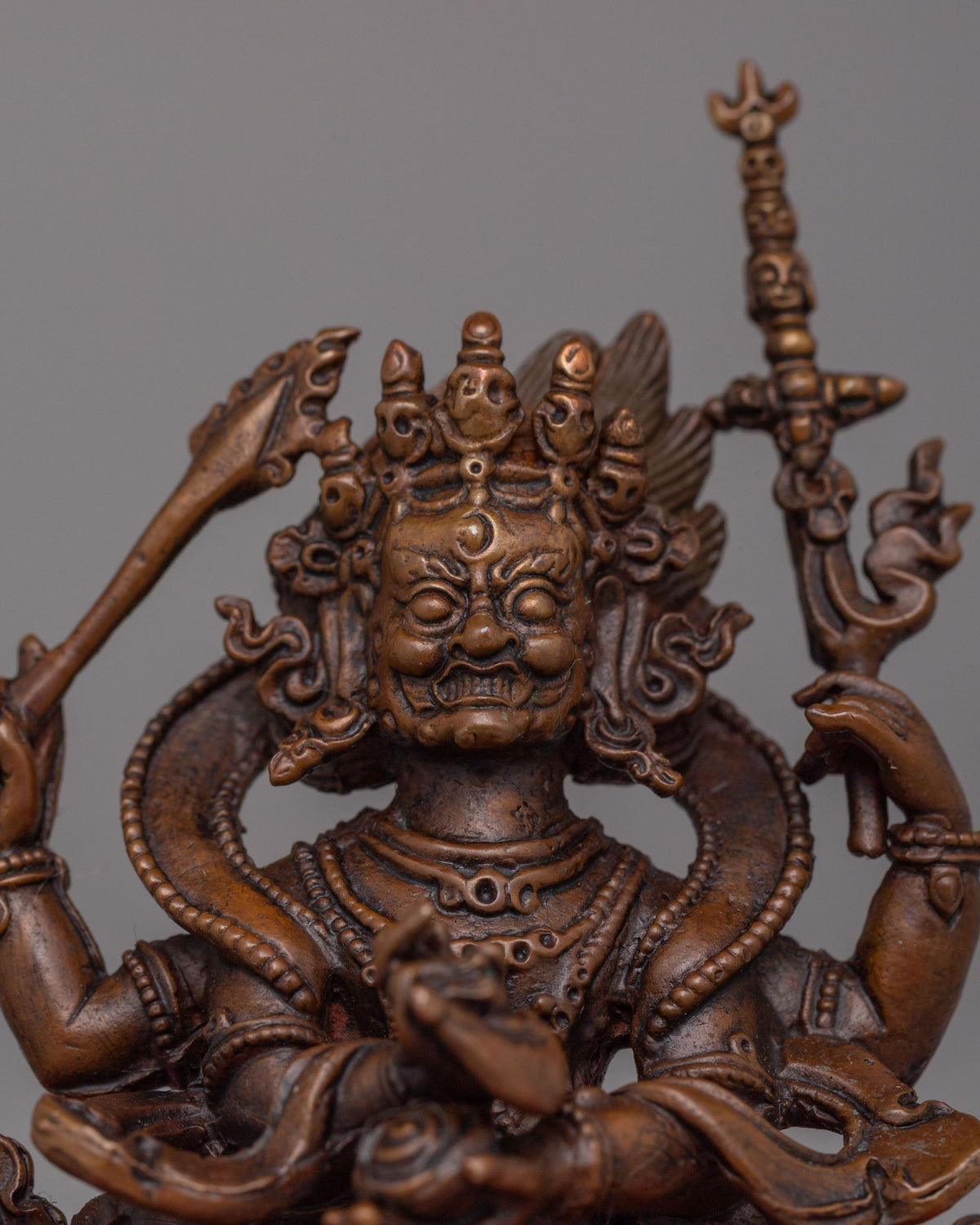 Tibetan Four-Armed Mahakala Statue | Symbolizing Spiritual Protection and Transformation