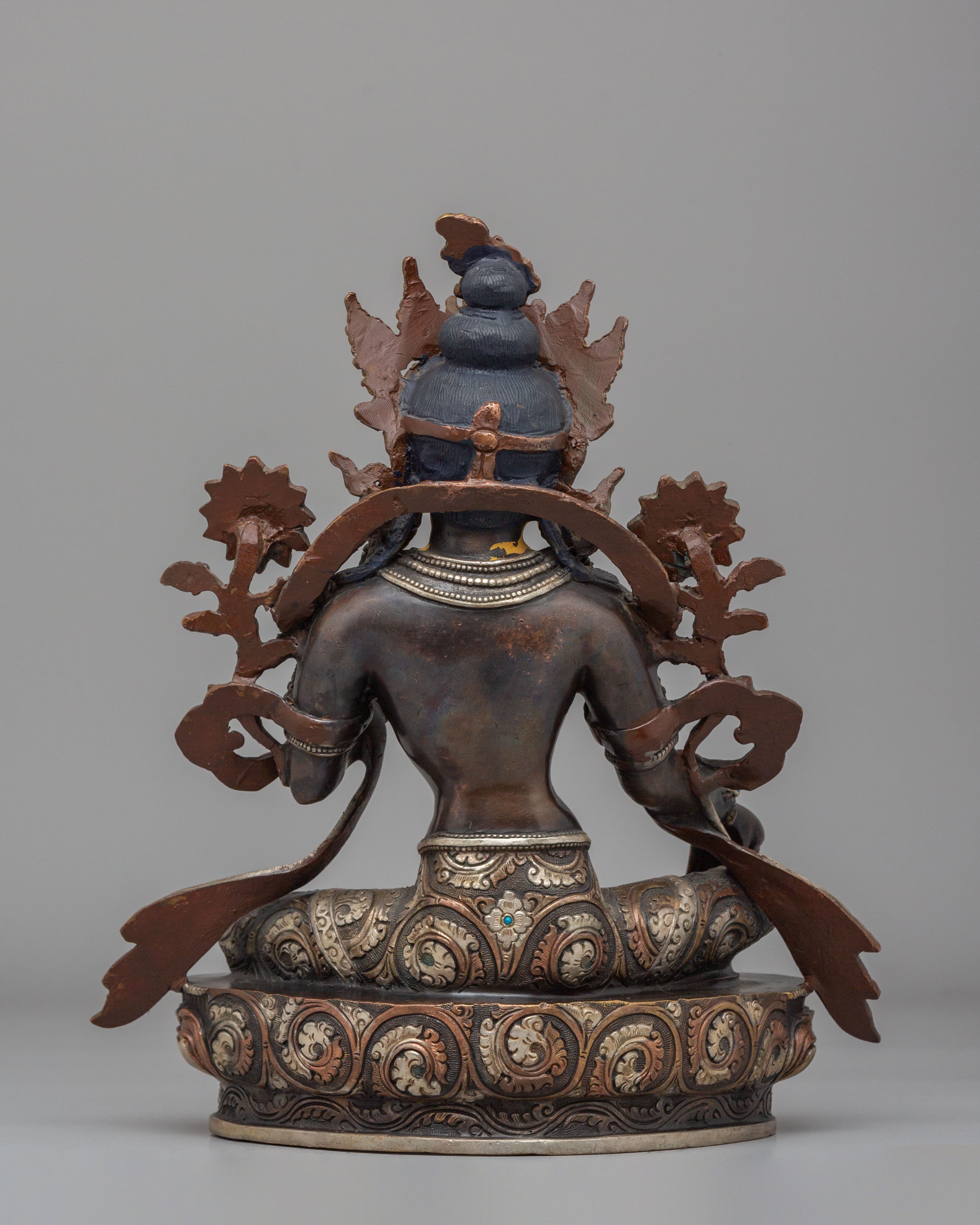 Handmade Ritual Green Tara Statue | Tibetan Meditation Altar Decor