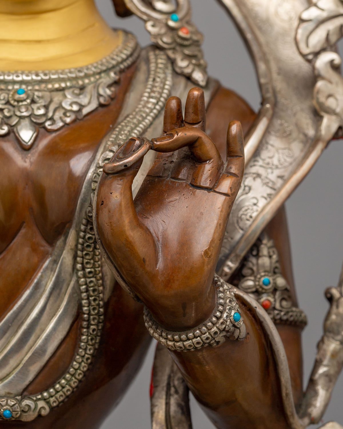 Sacred Compassion Green Tara Statue | Oxidized Copper Body