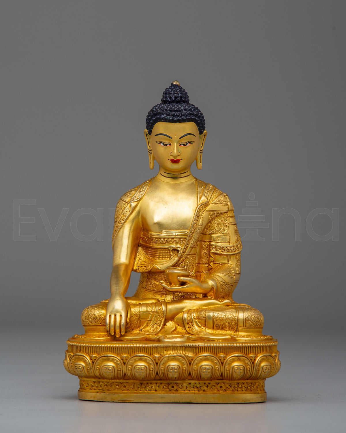 Shakyamuni Buddha Statue of Power and Knowledge | Copper Body with 24K Gold Plating