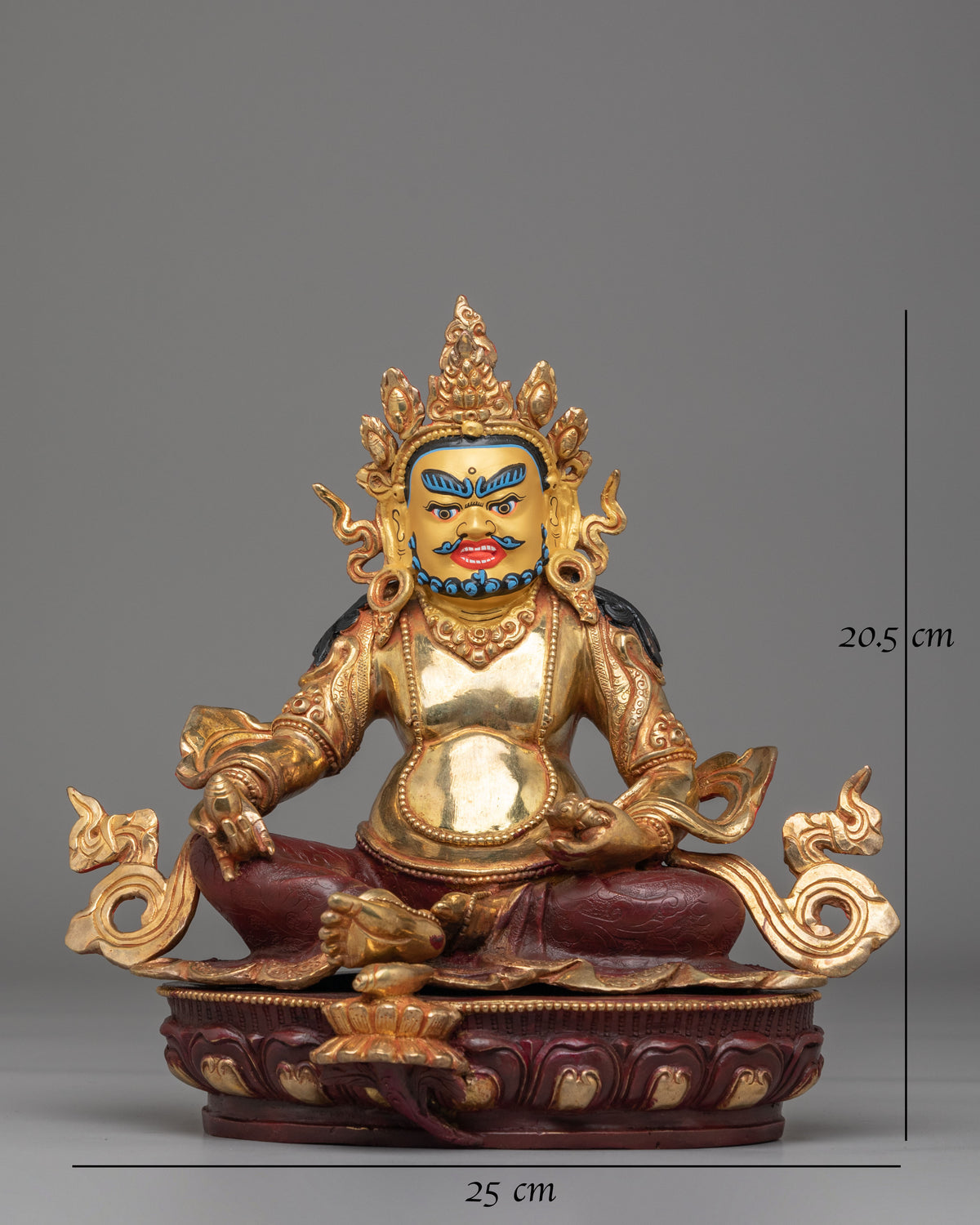 Dzambhala Statue For Home Shrine | Tibetan Wealth Deity Figurine