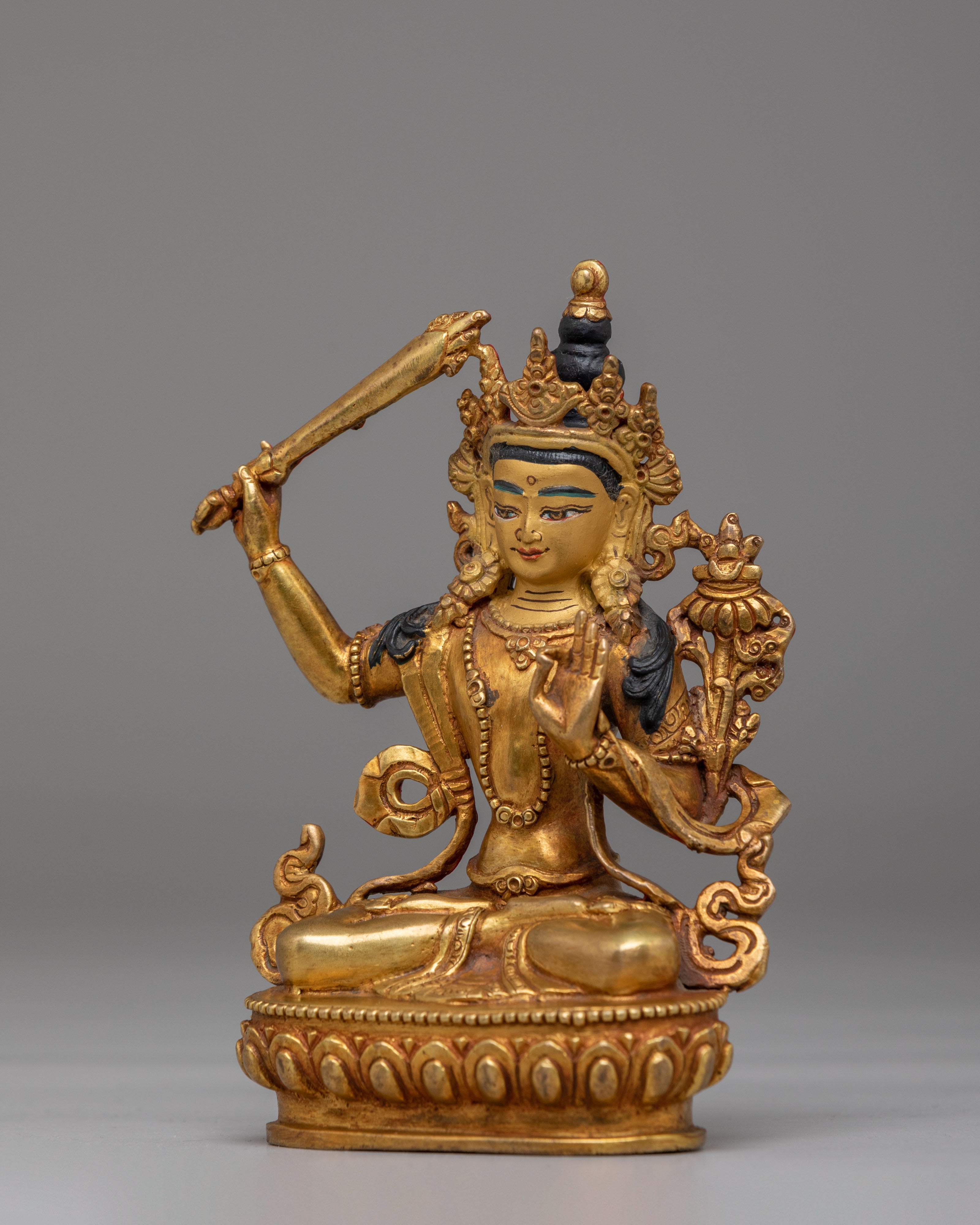 Traditional Manjushri Bodhisattva Statue | Symbol of Knowledge & Enlightenment