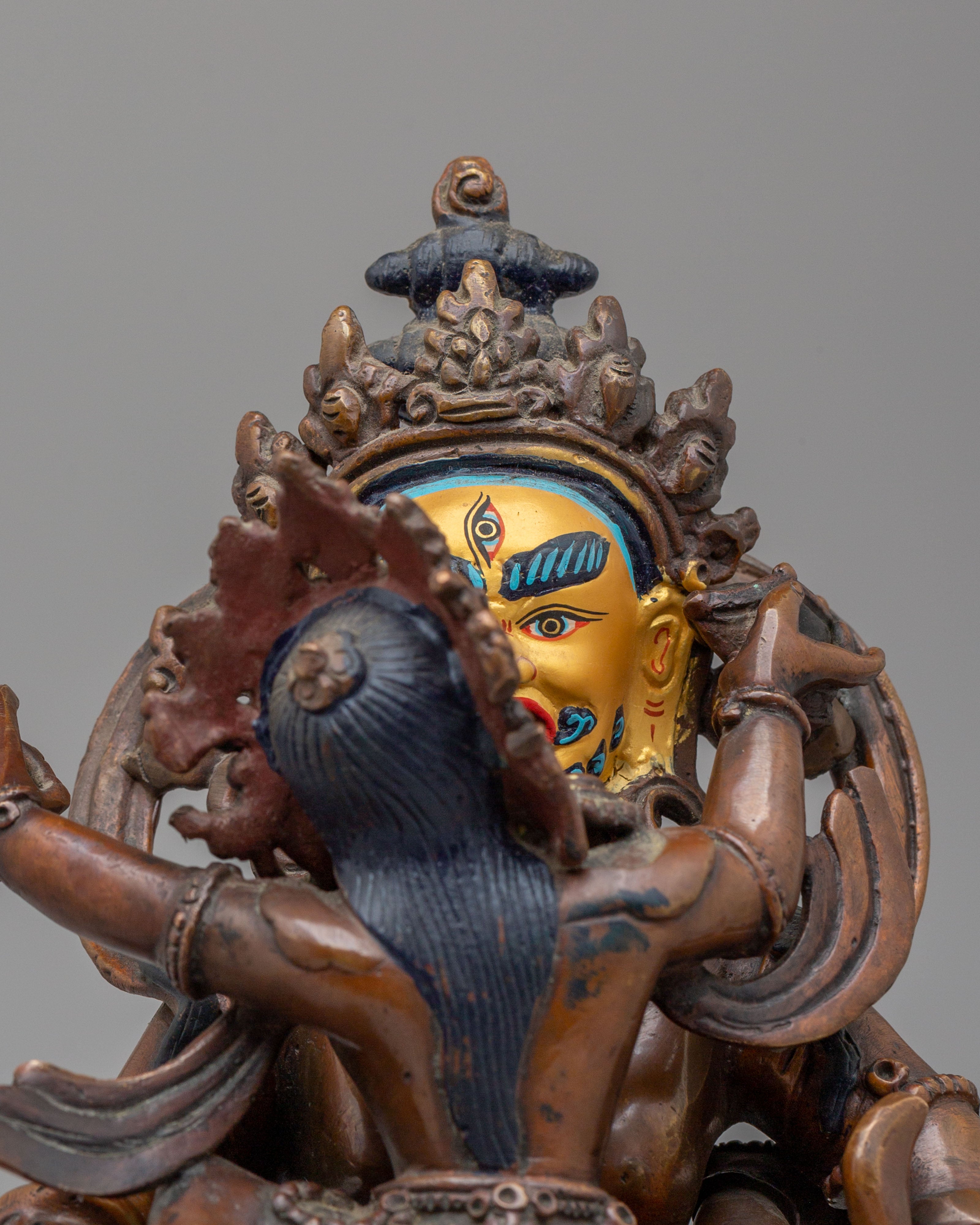Buddhist Dzambhala with Consort Sculpture | Wealth Deity Statue