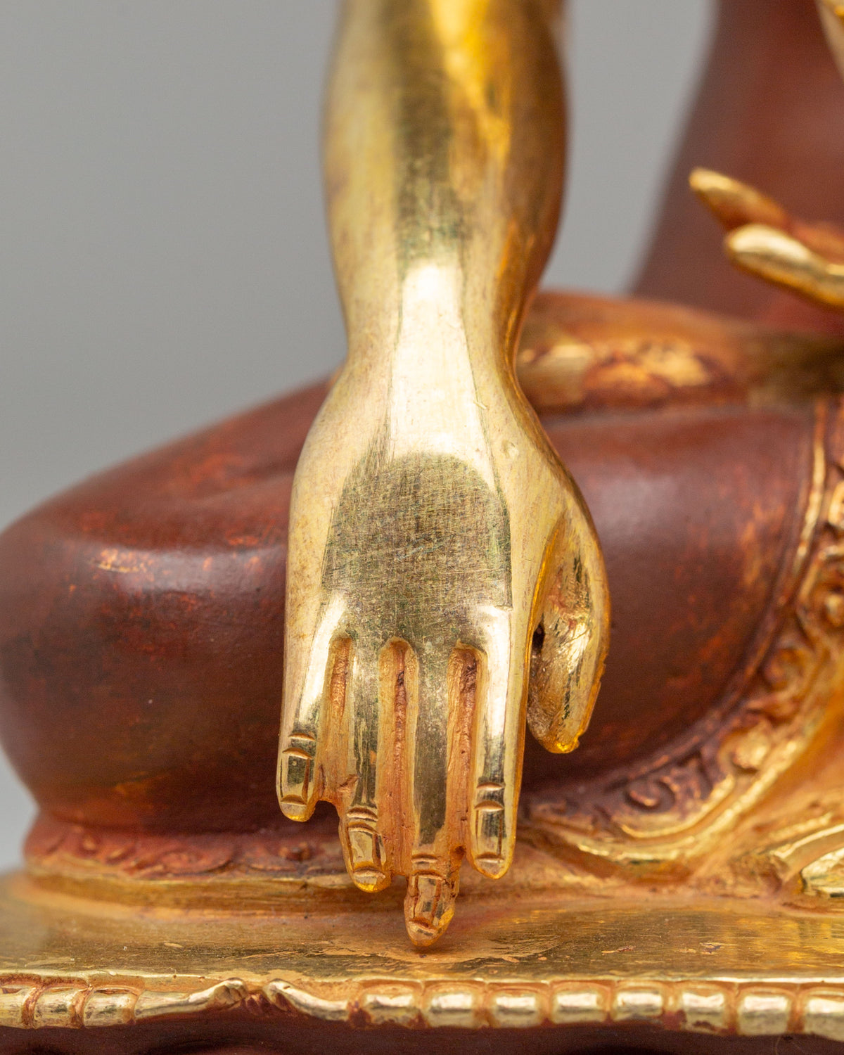 Himalayan Buddha Shakyamuni Sculpture | 24K Gold Plated Buddhist Statue