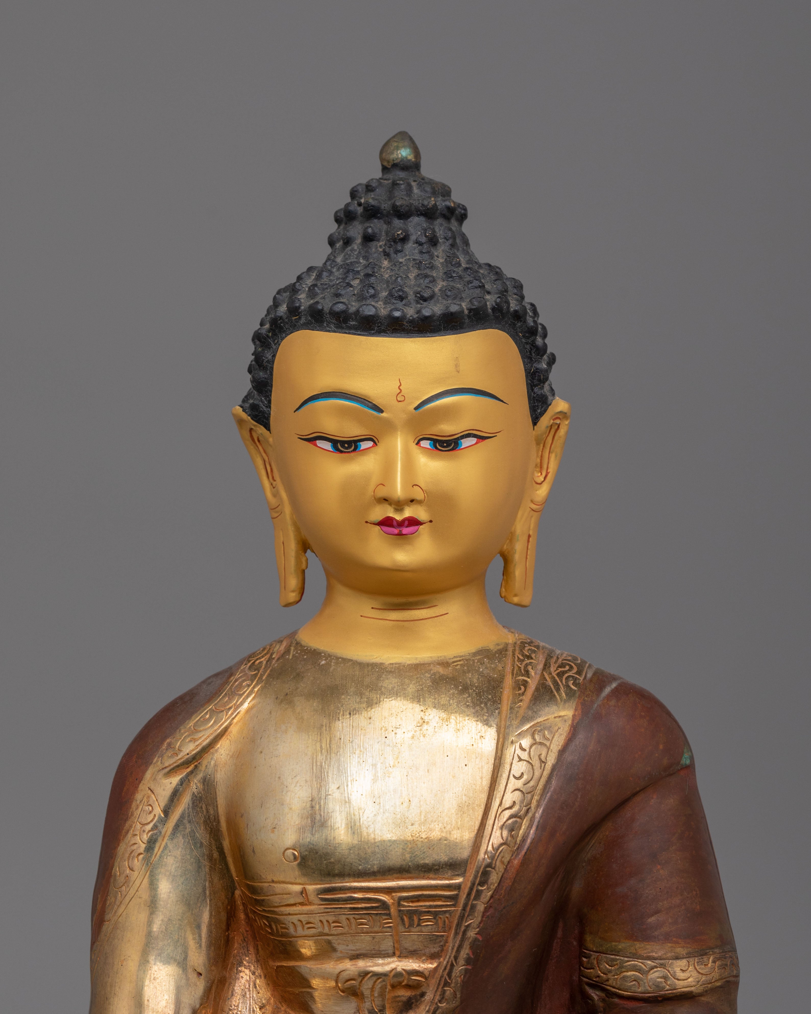 24K Gold Plated Shakyamuni Buddha Statue | Himalayan Buddhist Art