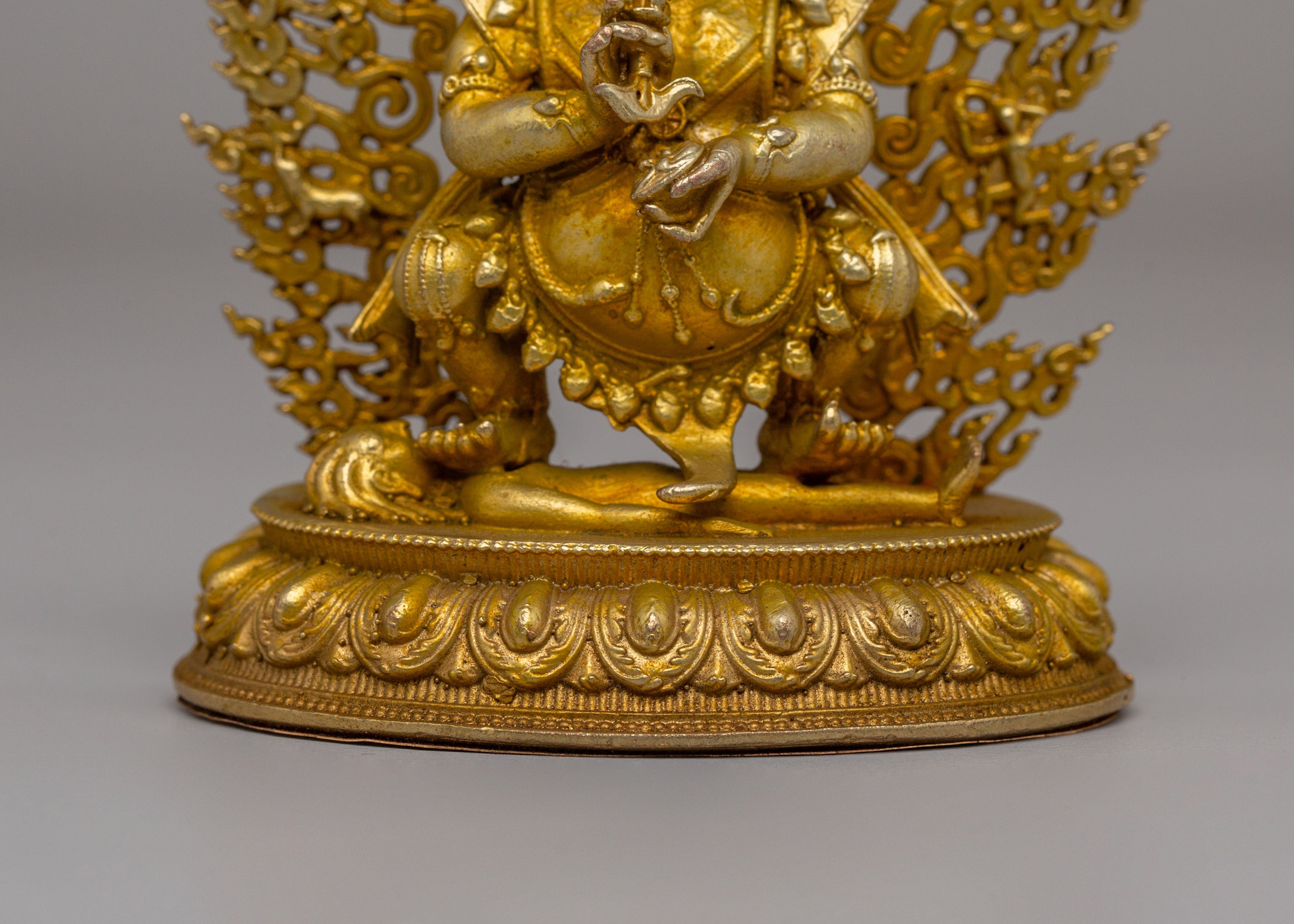 Dharma Protector Mahakala Sculpture | Wrathful Guardian Deity