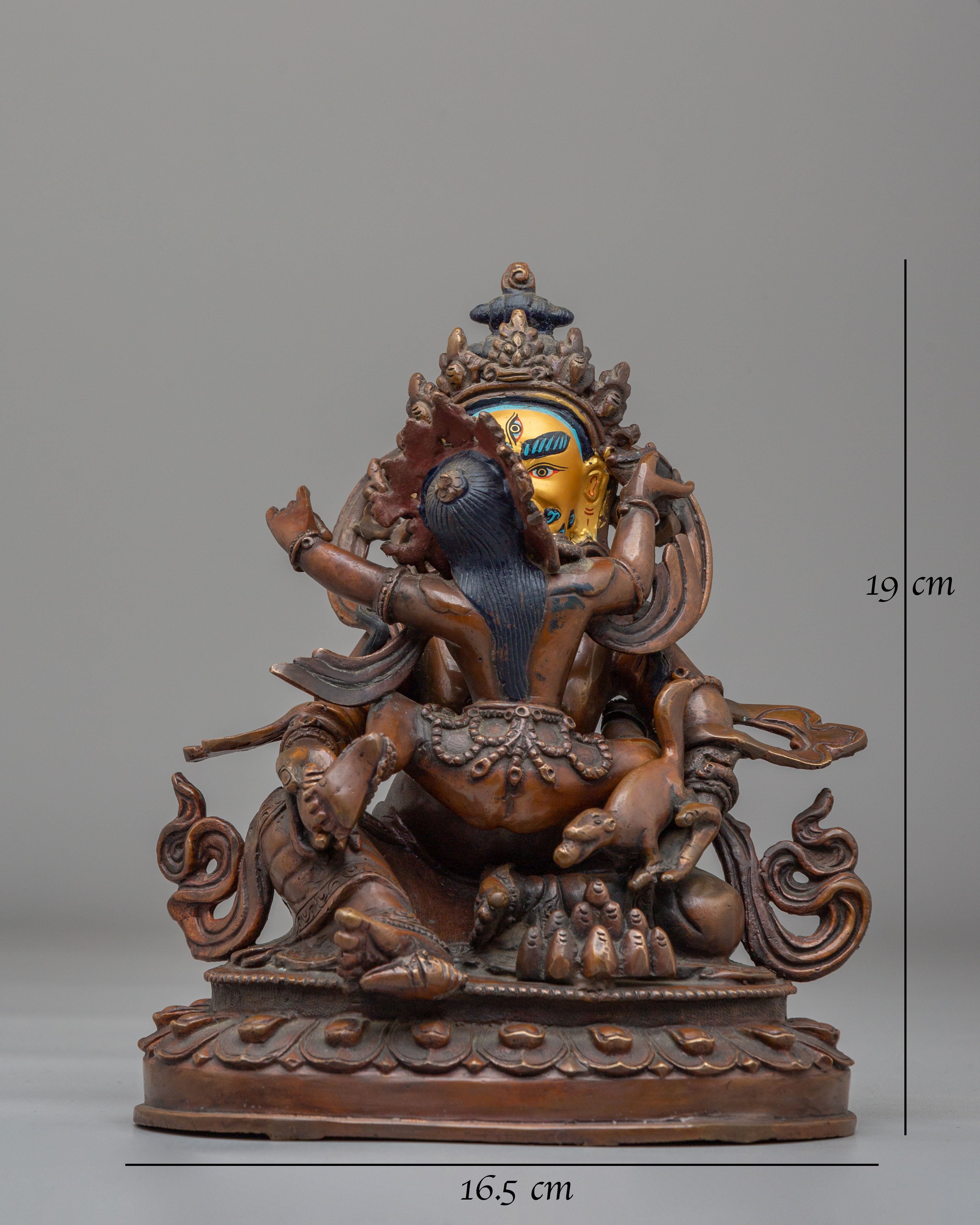 Buddhist Dzambhala with Consort Sculpture | Wealth Deity Statue