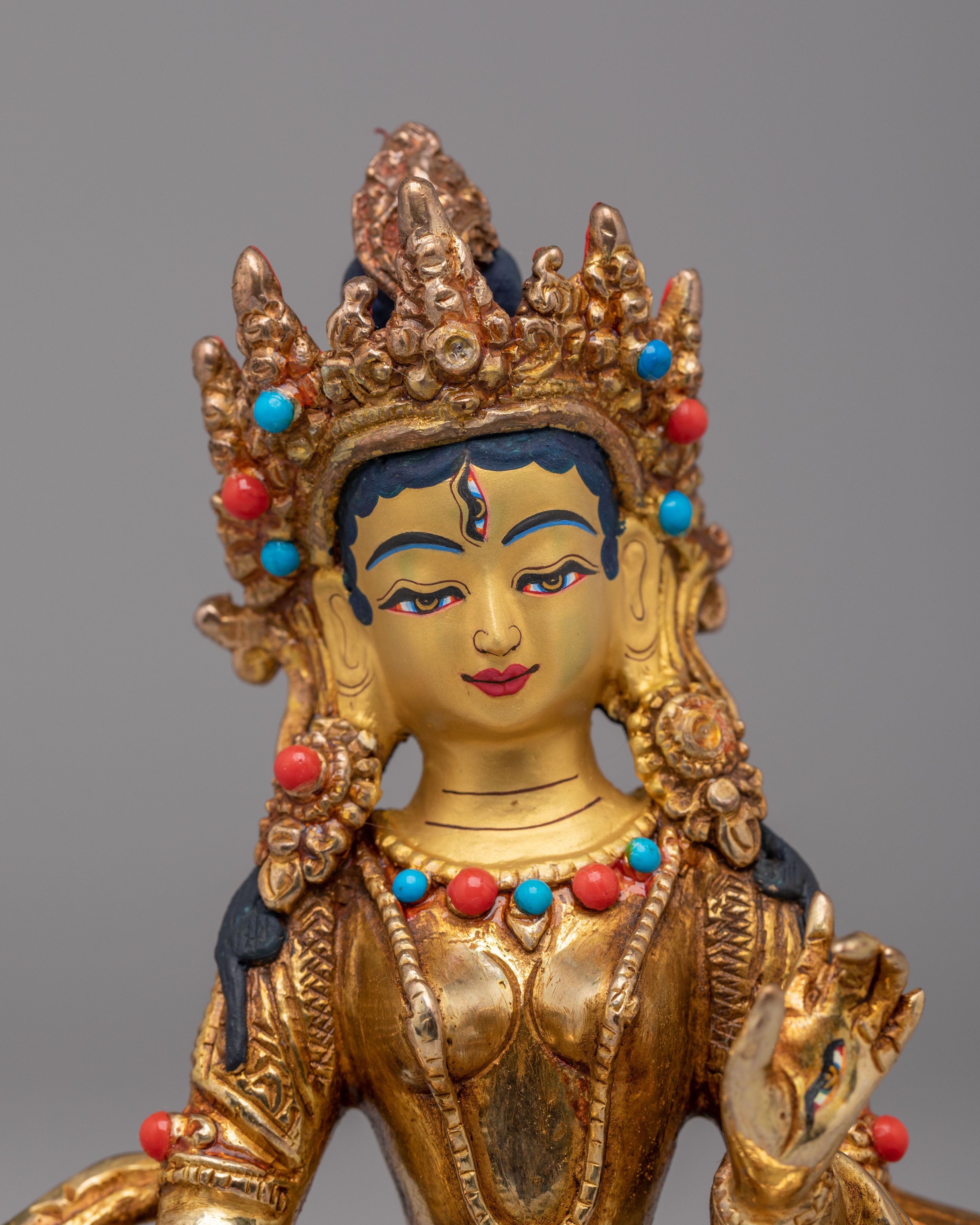 Sacred Tibetan Dukar Sculpture | White Parasol Protection Deity