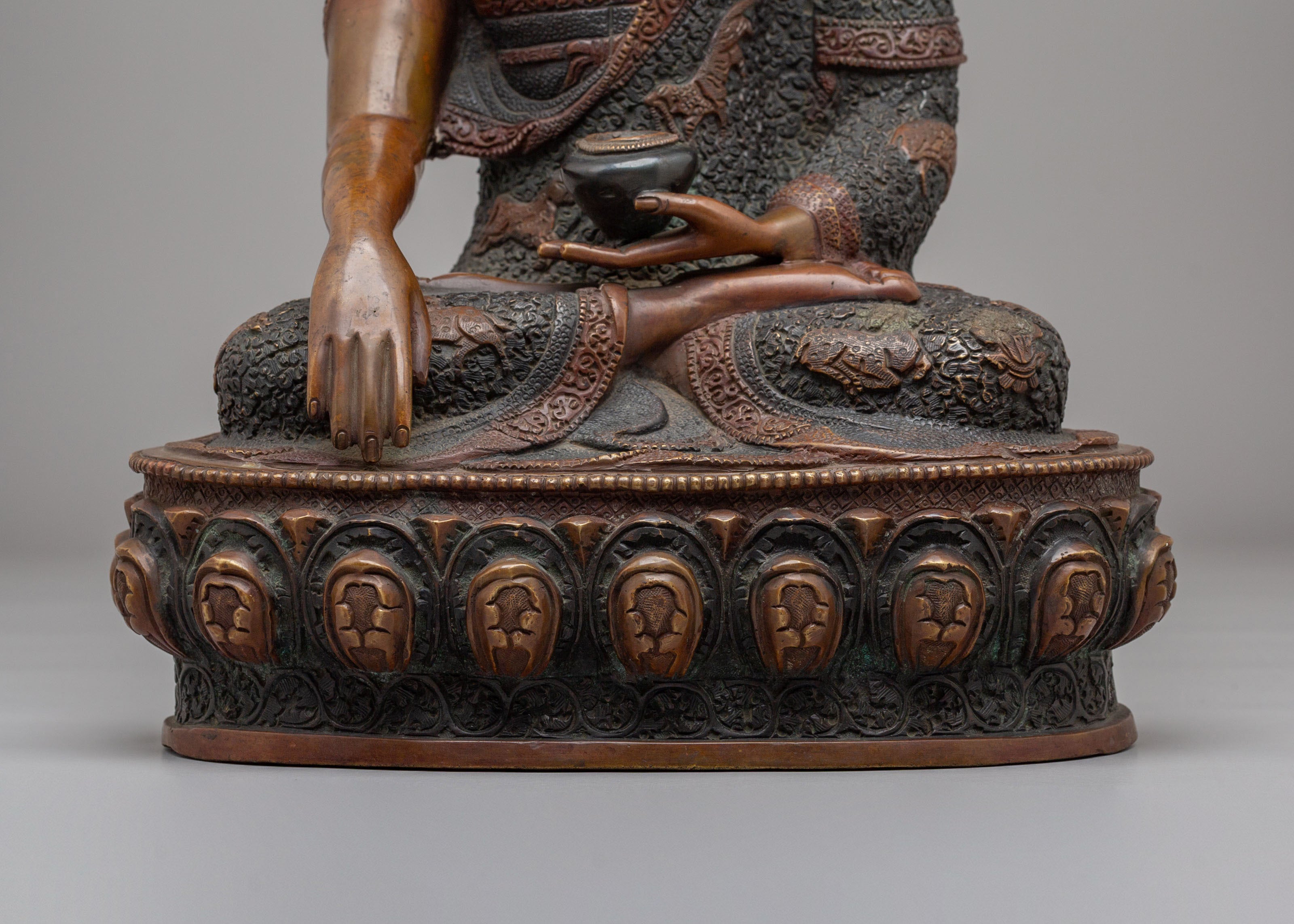 Namo Altar Shakyamuni Buddha Statue | Oxidized Copper Buddhist Sculpture