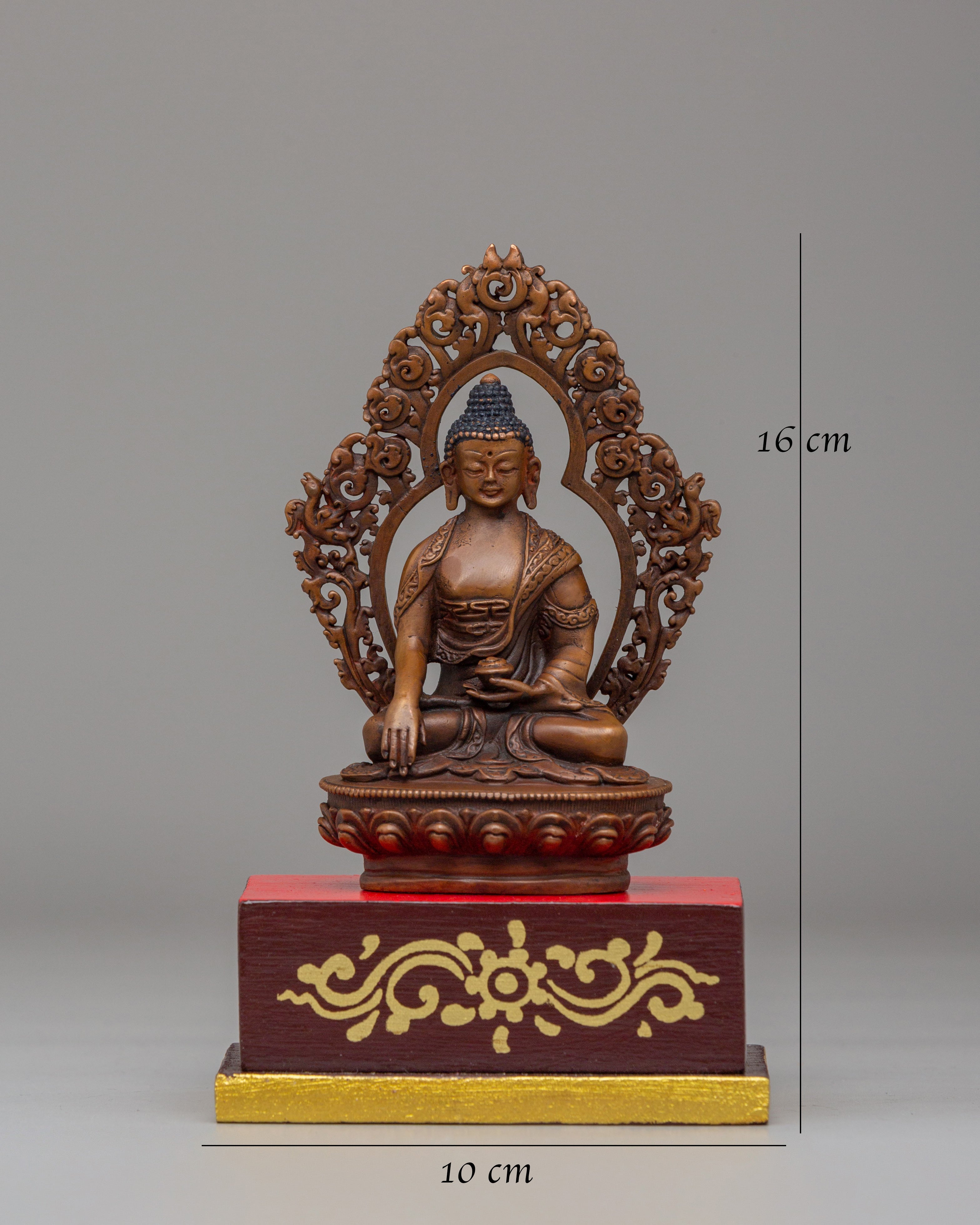 Tibetan Shakyamuni Buddha Deity Figurine | Handcrafted Wooden Statue