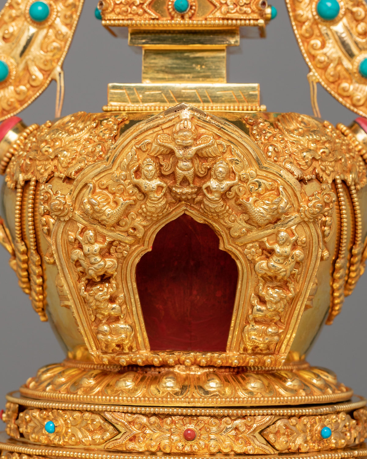 Tibetan Buddhist Namgyalma Stupa | Stupa of Complete Victory | Gold Plated Sacred Stupa