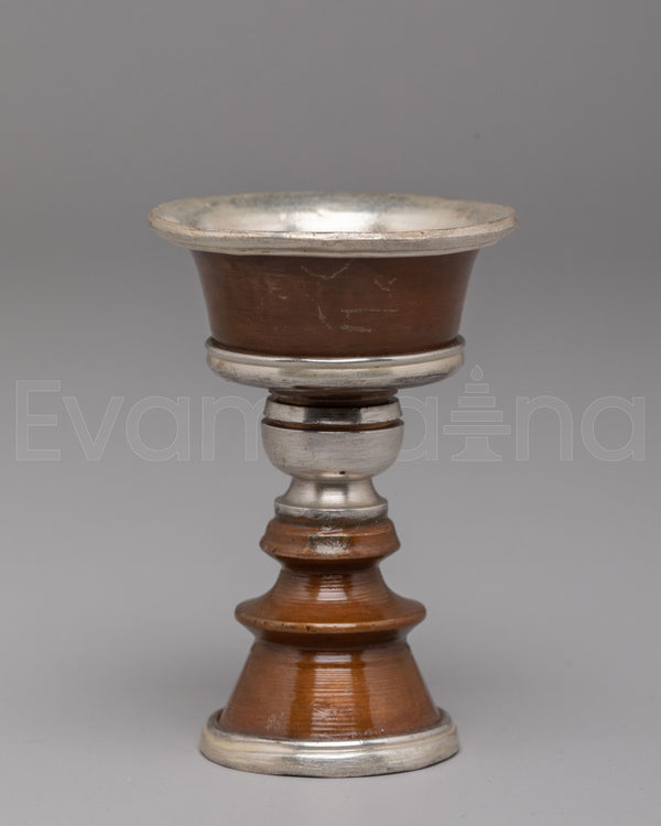 Silver Plated Butter Lamp for Offering | Symbol of Light