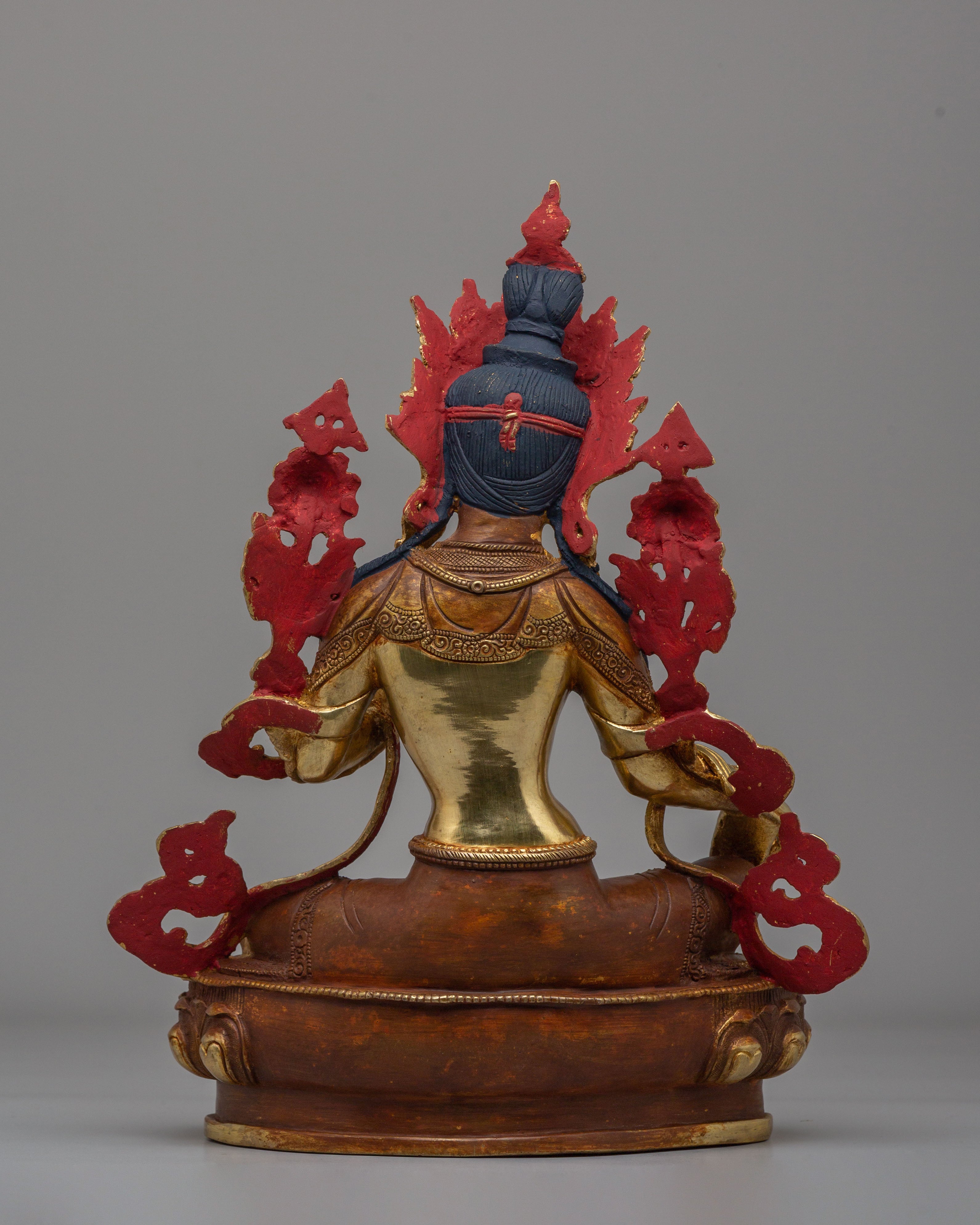 Handcrafted Green Tara Statue | Tibetan Buddhist Goddess Sculpture