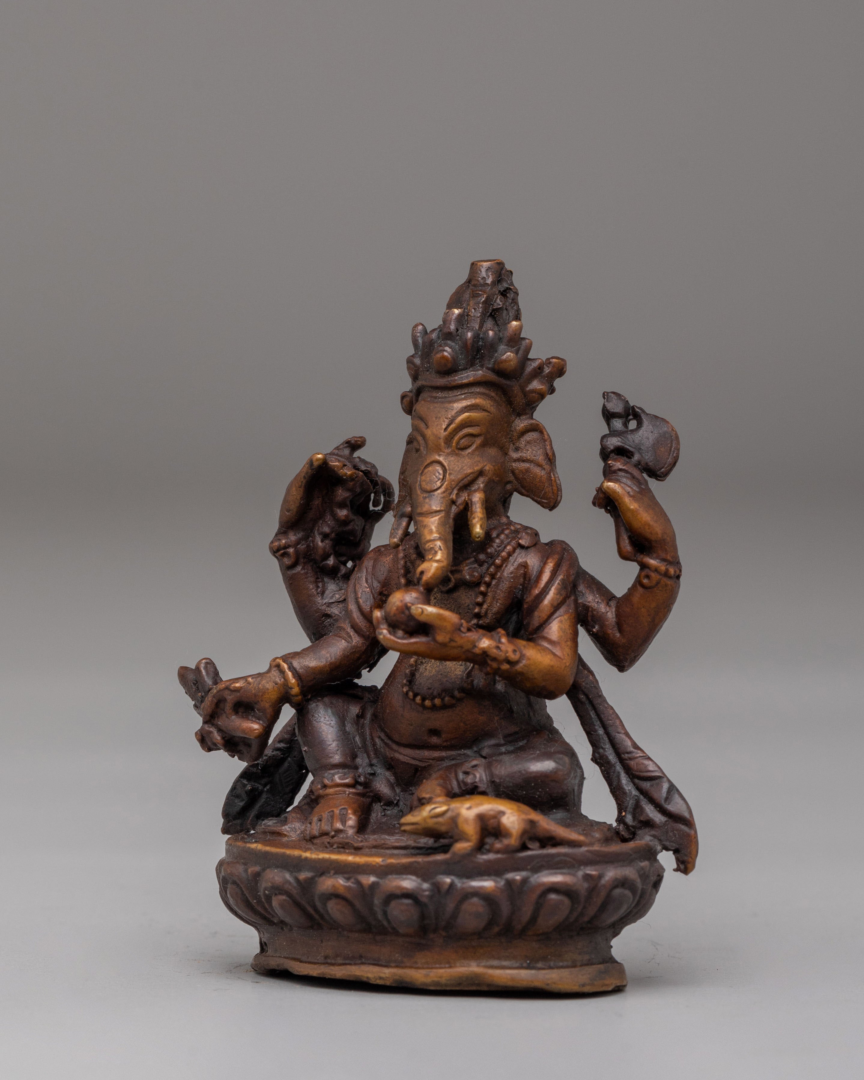 Traditional Lord Ganesh Statue | Oxidized Copper Artwork