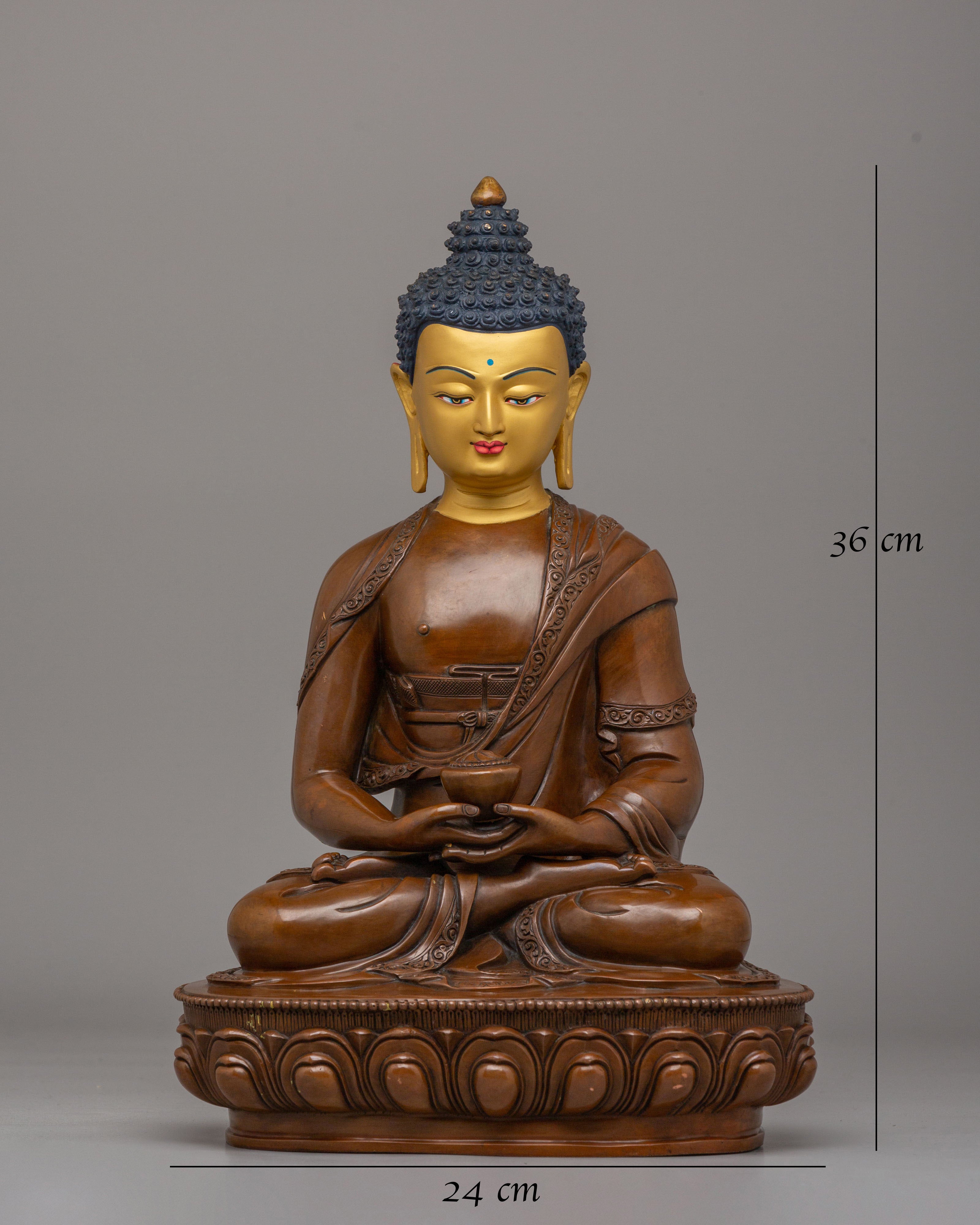 Tibetan Amitabha Sculpture for Wisdom | Handmade Buddha Statue for Meditation