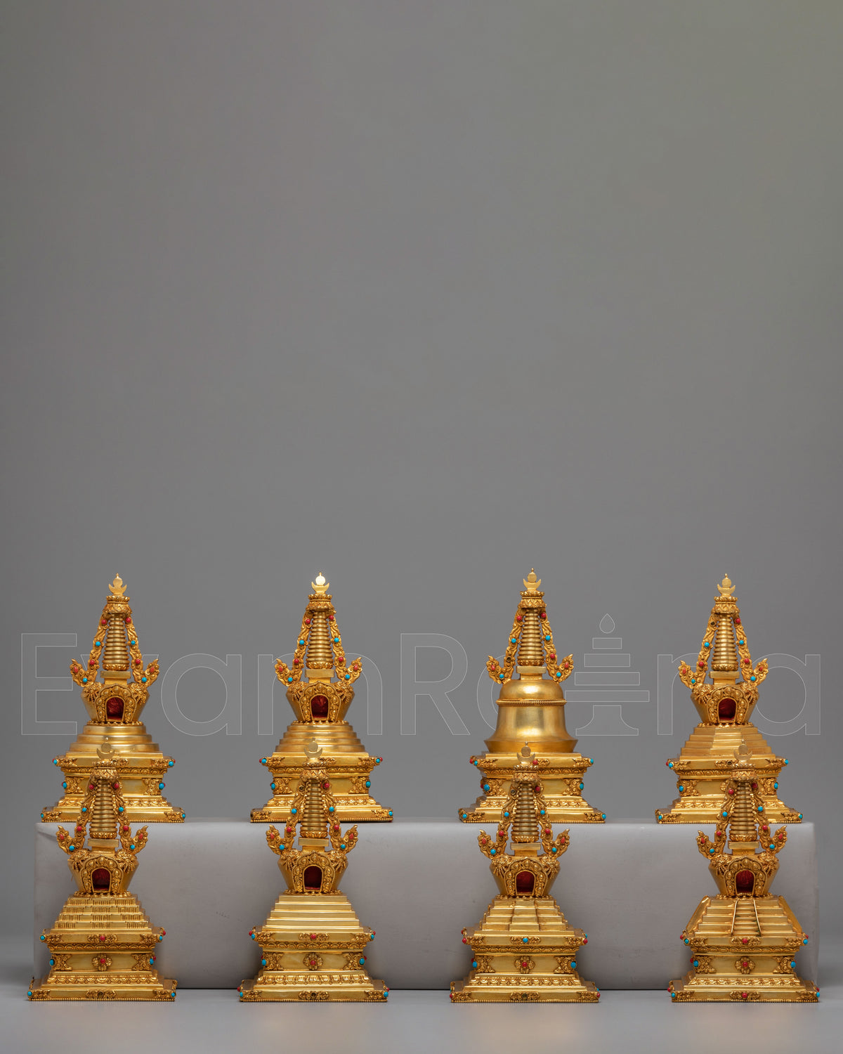 Buddhist Eight Stupa Collection Set