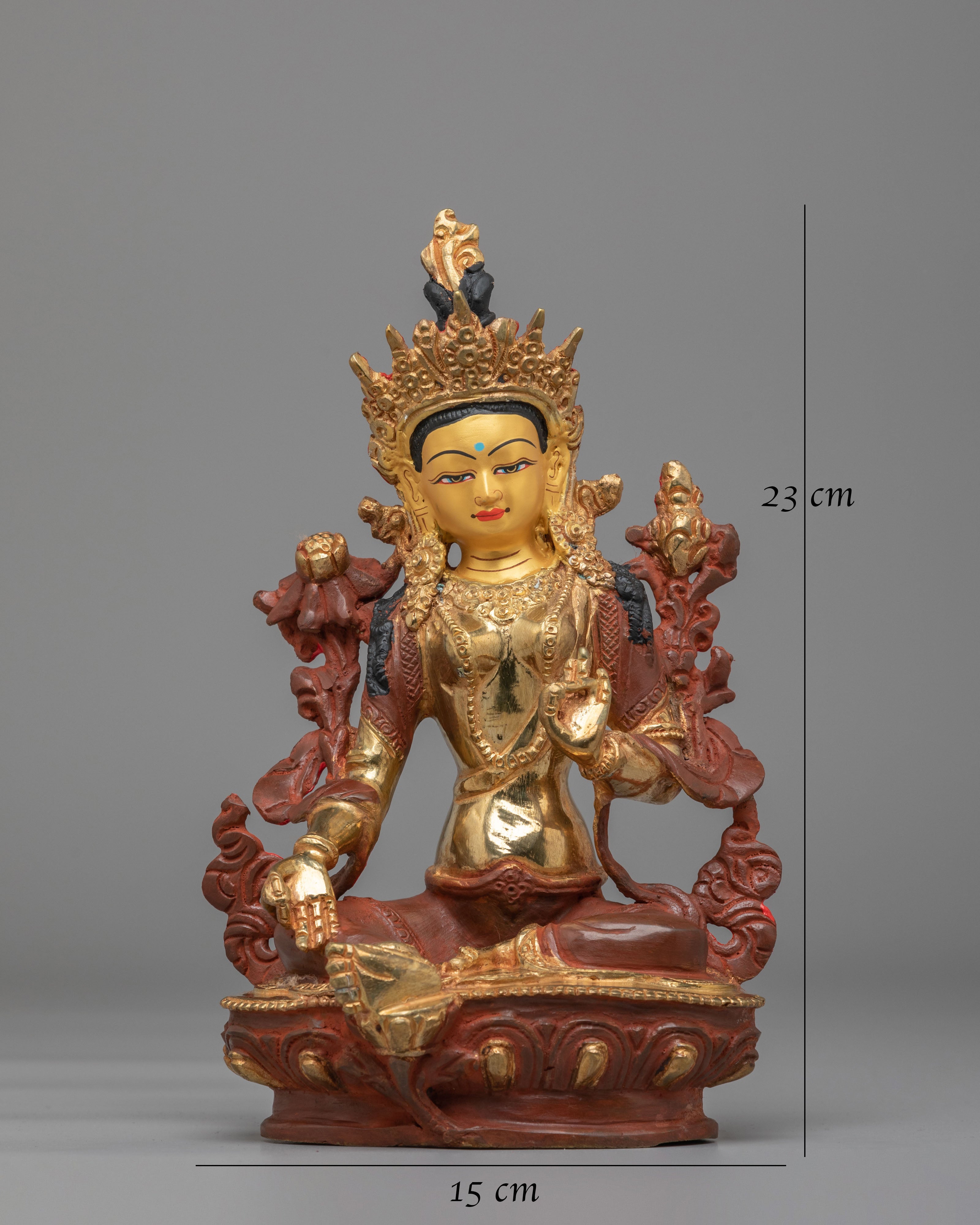 Enlightened Green Tara Goddess Statue | Buddhist Altar Decor