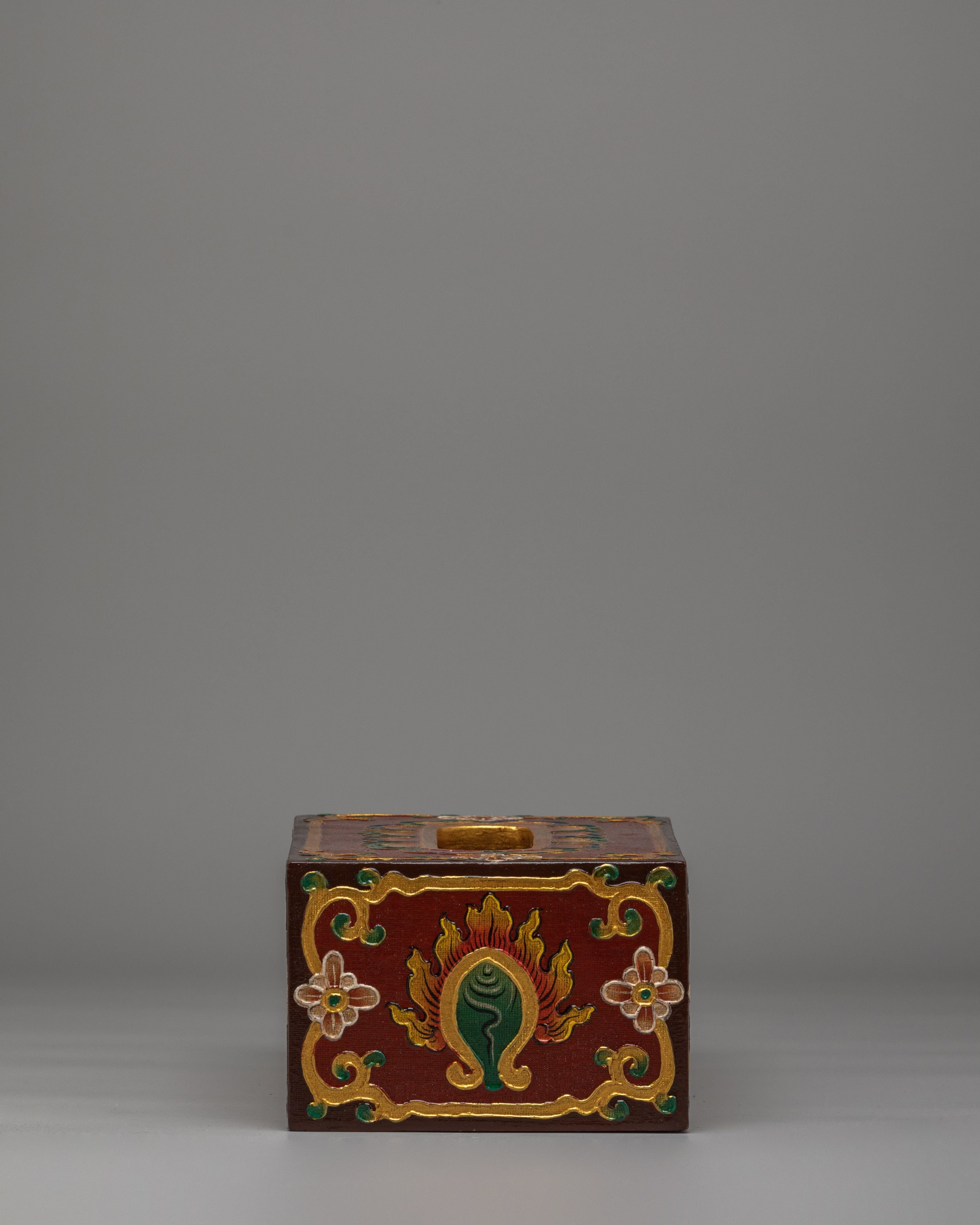 Handcrafted Flower Motif Tissue Holder | Wooden Tissue Box