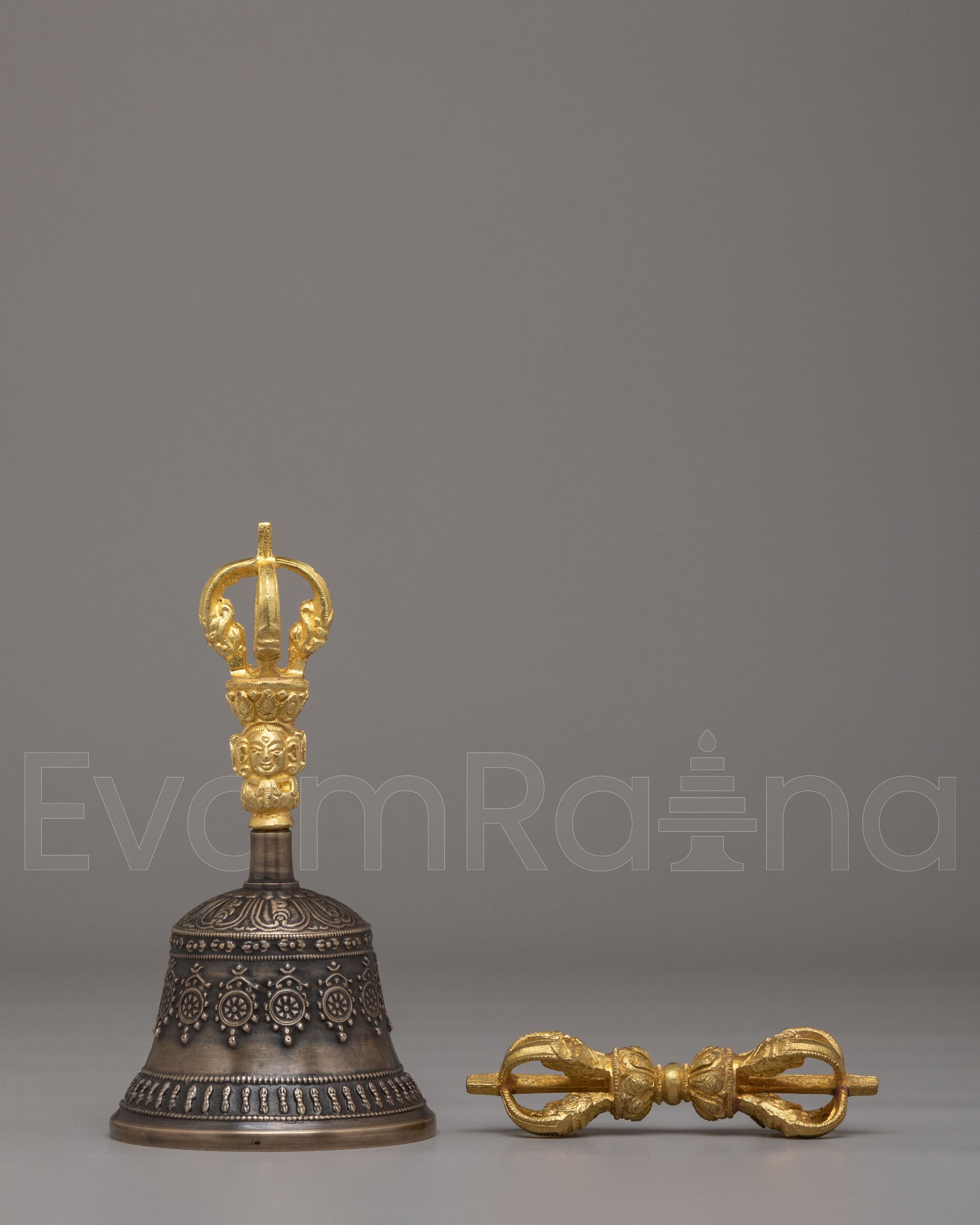 Buddhist Vajra and Bell Set for Ritua