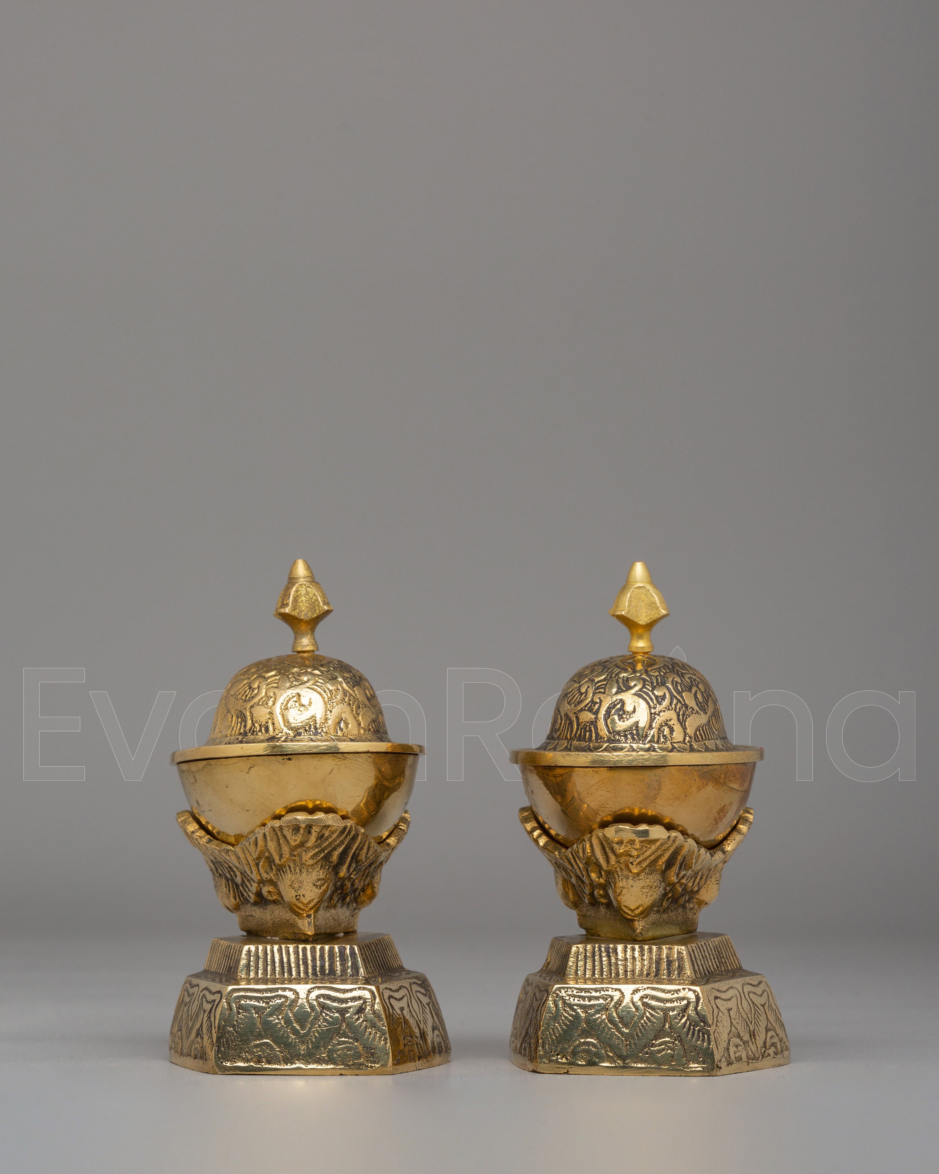 Handcrafted Kapala Set for Buddhist Rituals 