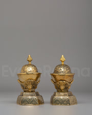 Handcrafted Kapala Set for Buddhist Rituals 