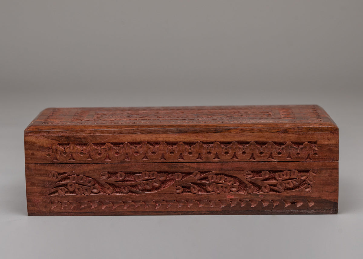 Buddhist Offering Treasure Box | Handcrafted Wooden Sacred Storage Box