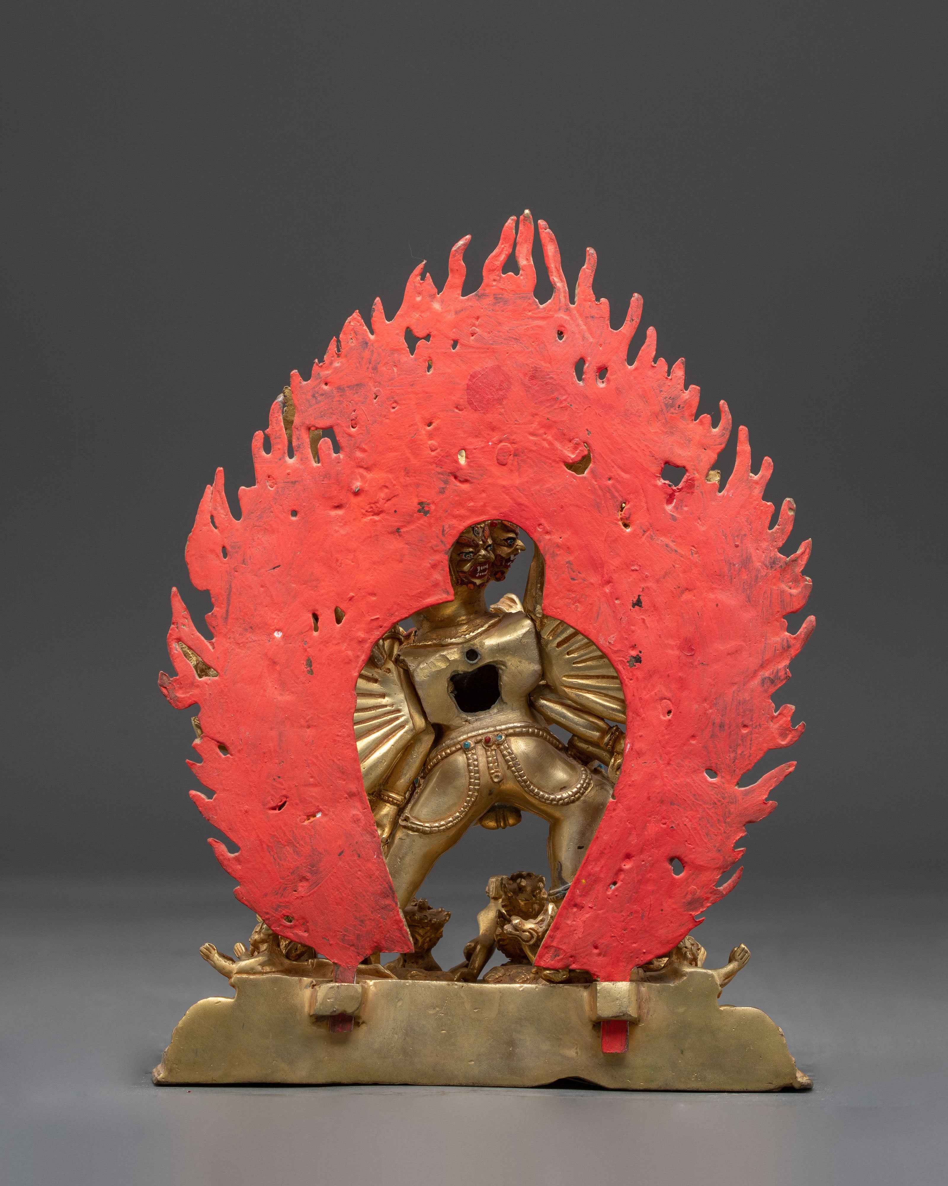 Tibetan Yamantaka With Consort Statue | Wrathful Deity Sculpture
