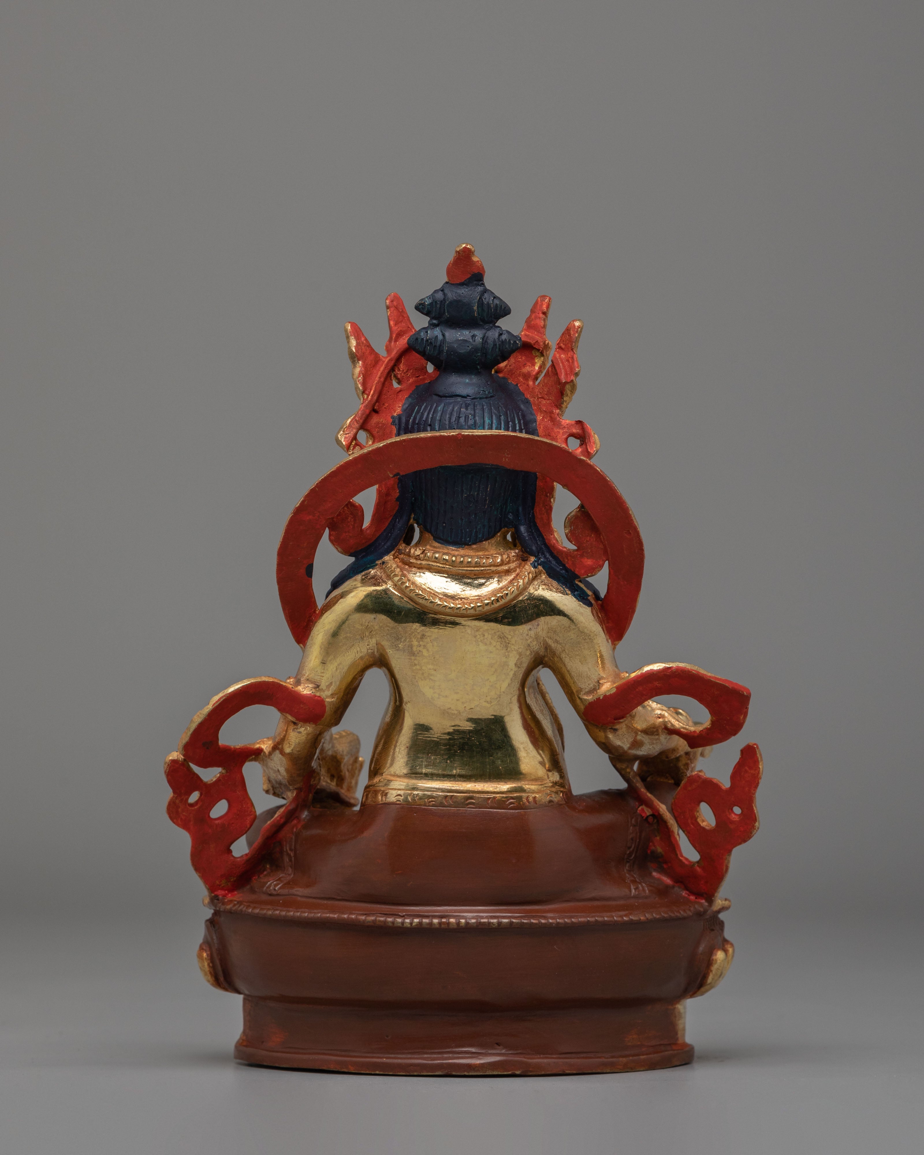 Traditional Dzambhala Wealth Deity Statue | Copper Body for Spiritual Blessings