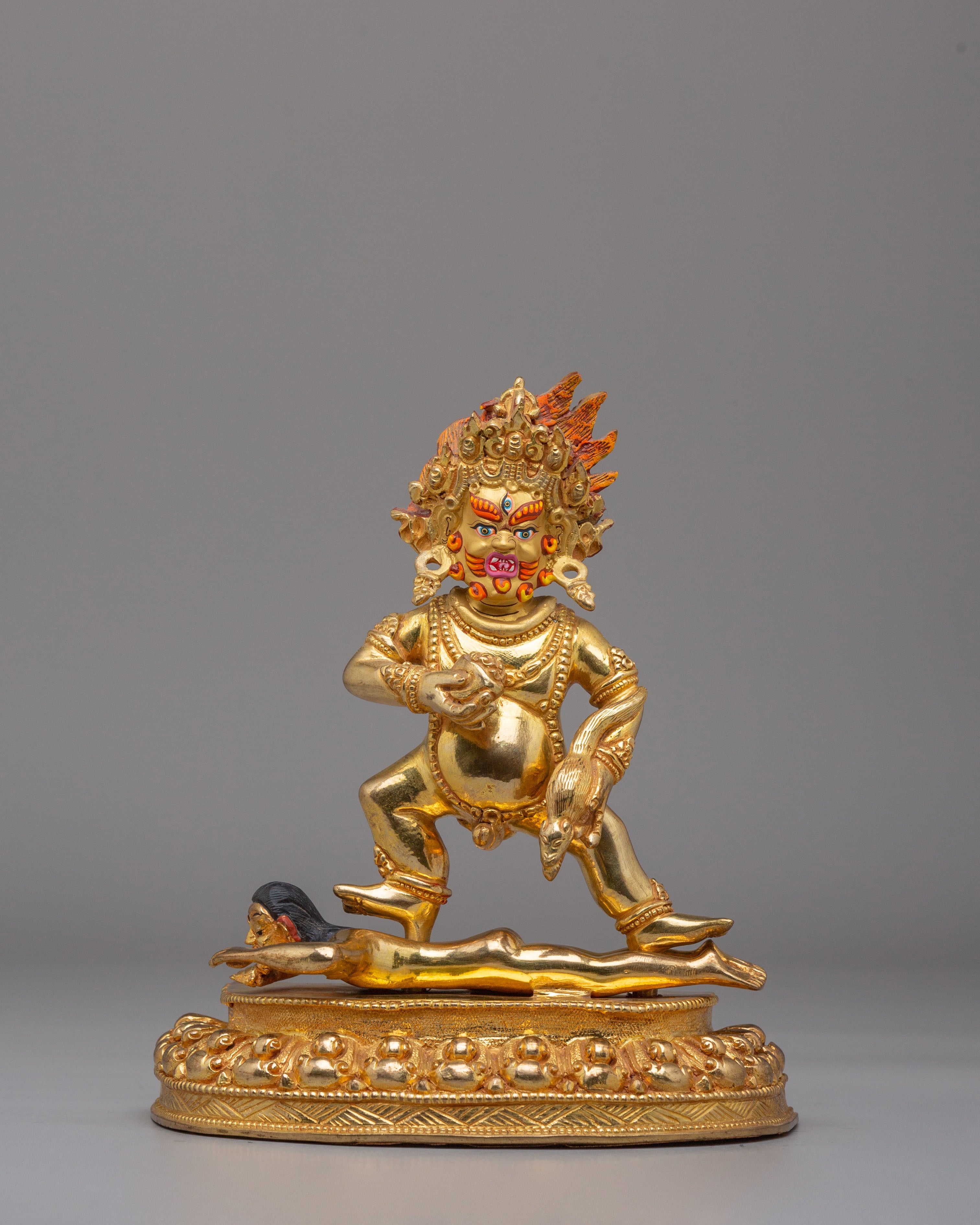 Wealth Protector Black Dzambhala Sculpture | Tibetan Buddhist Artwork for Prosperity