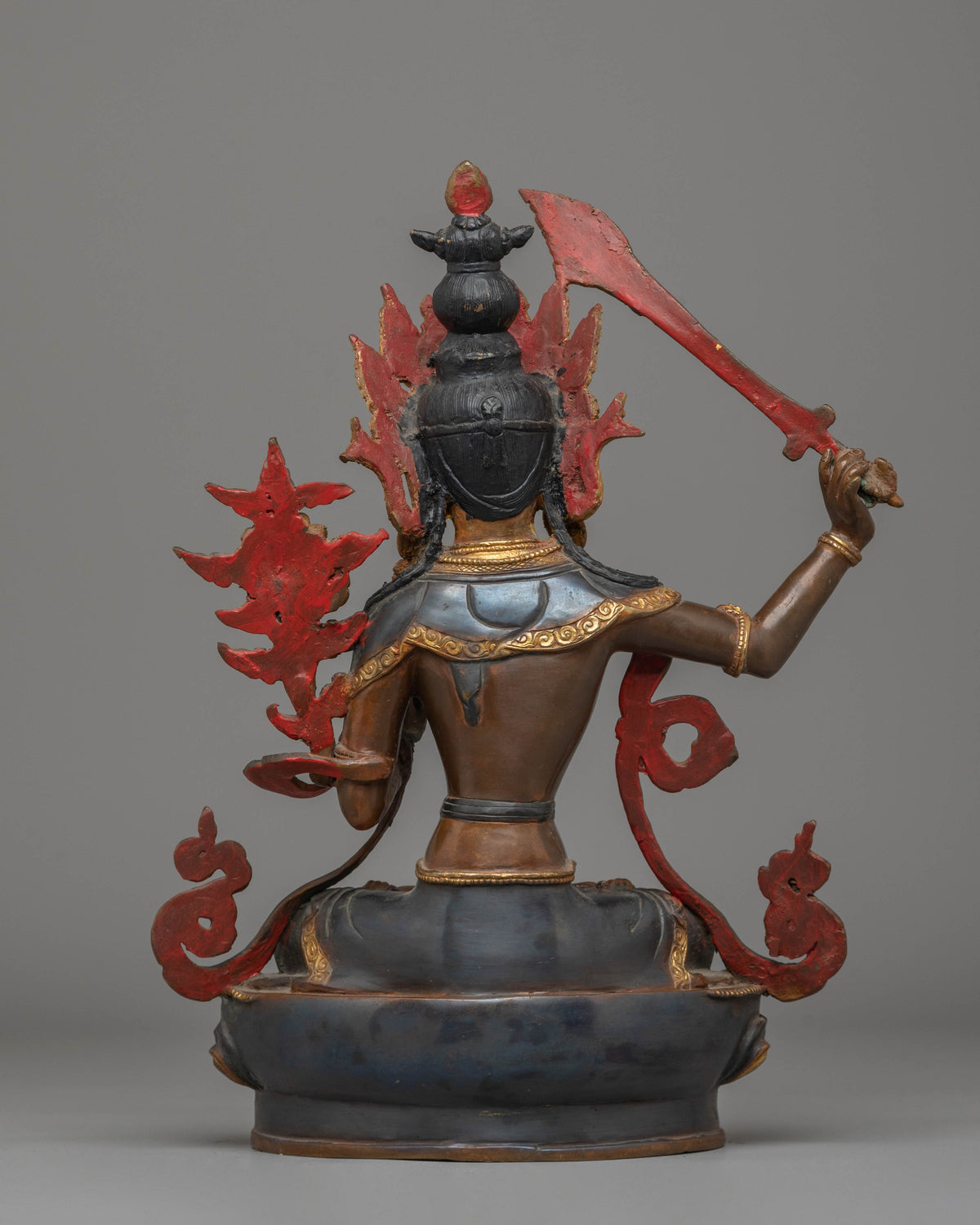 Handcrafted Copper Manjushri Statue | Wisdom Deity