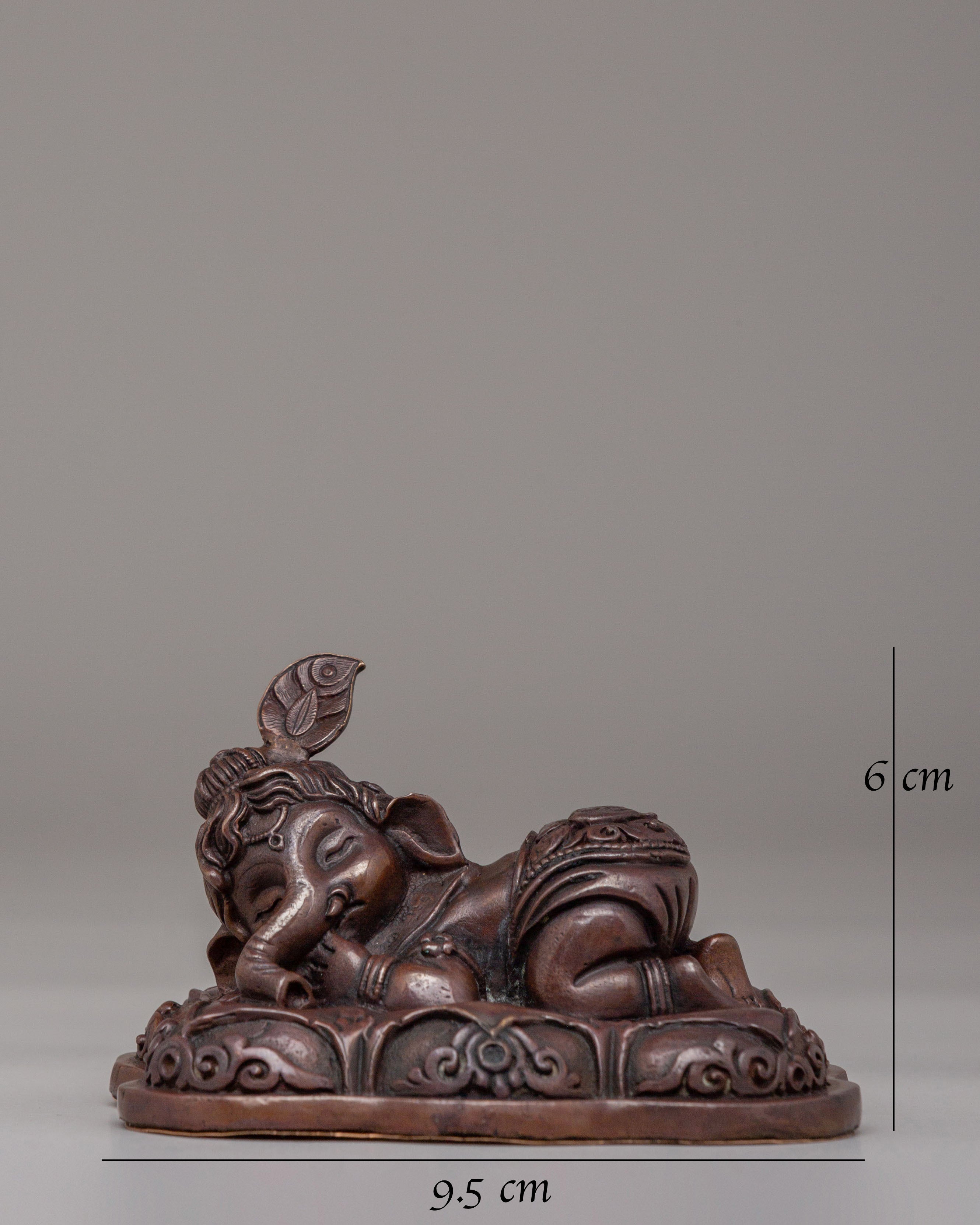 Himalayan Ganesha Deity Statue | Oxidized Copper Ganapati Sculpture
