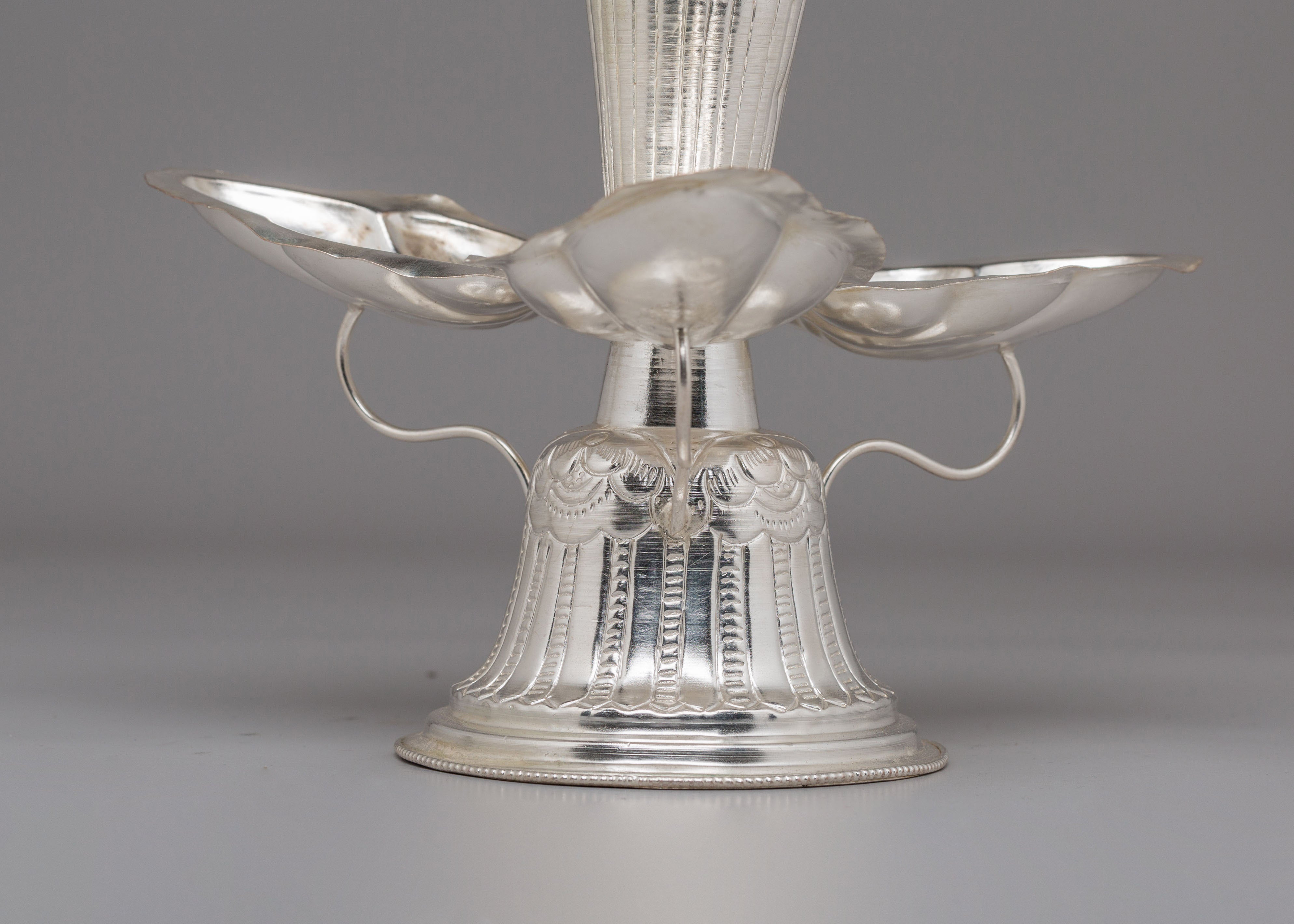 Himalayan Altar Tikadani | Traditional Silver Puja Vessel