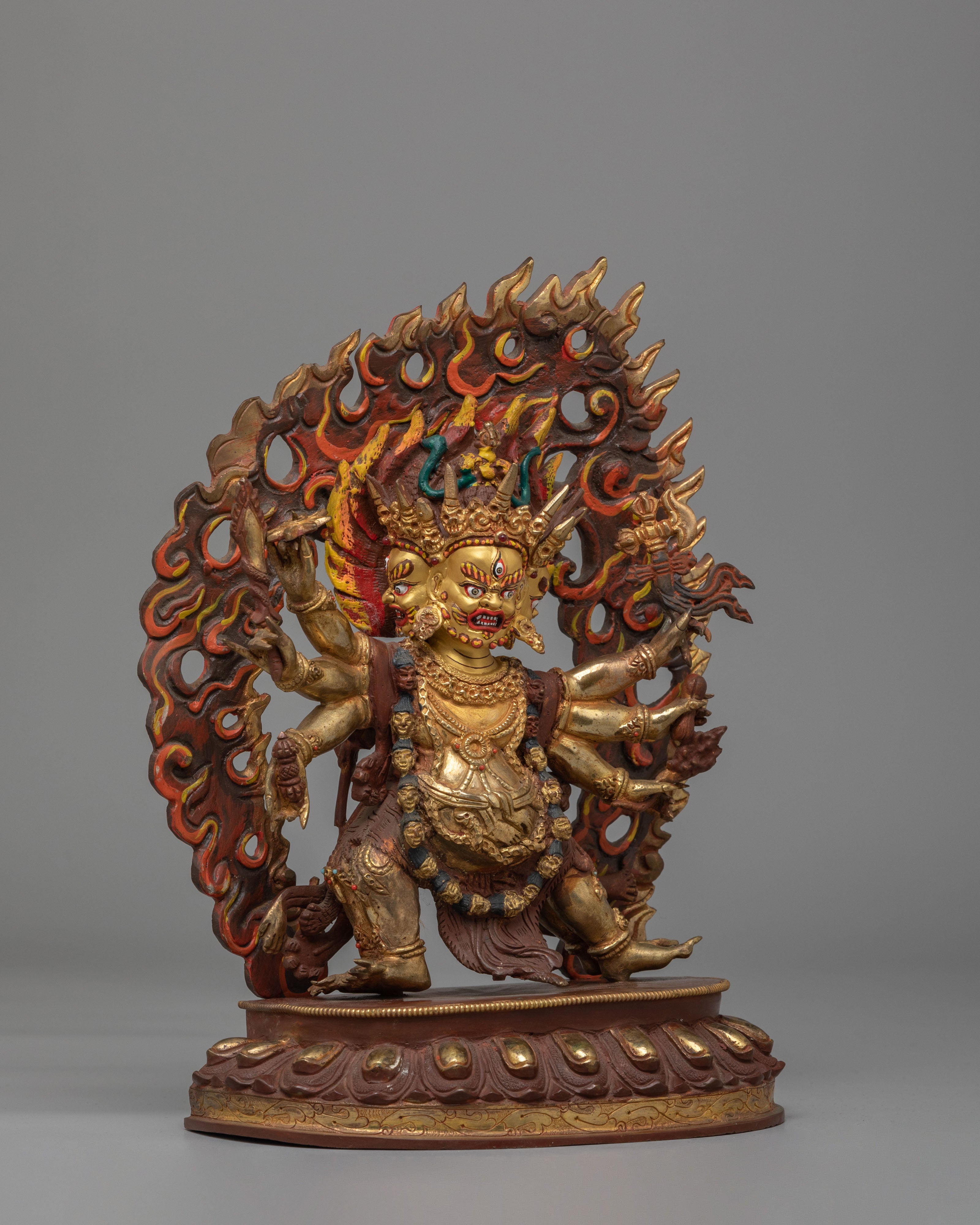 Six Armed Mahakala Statue for Protection | Wrathful Deity