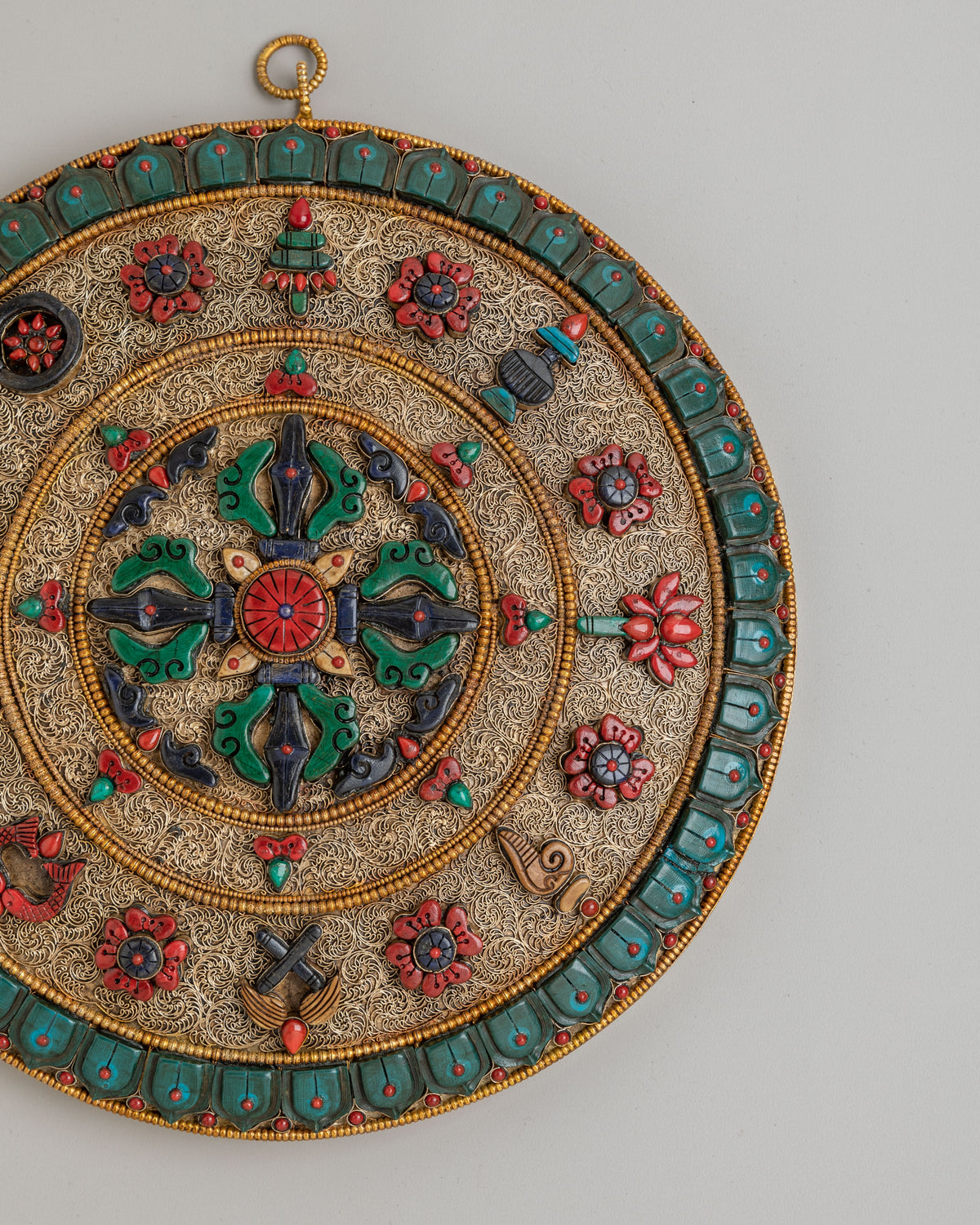 Double Vajra Wall Hanging for Altar | Sacred Tibetan Buddhist Artwork