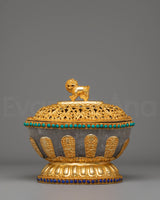 Electro Gold Plated Rice Pot for Offering