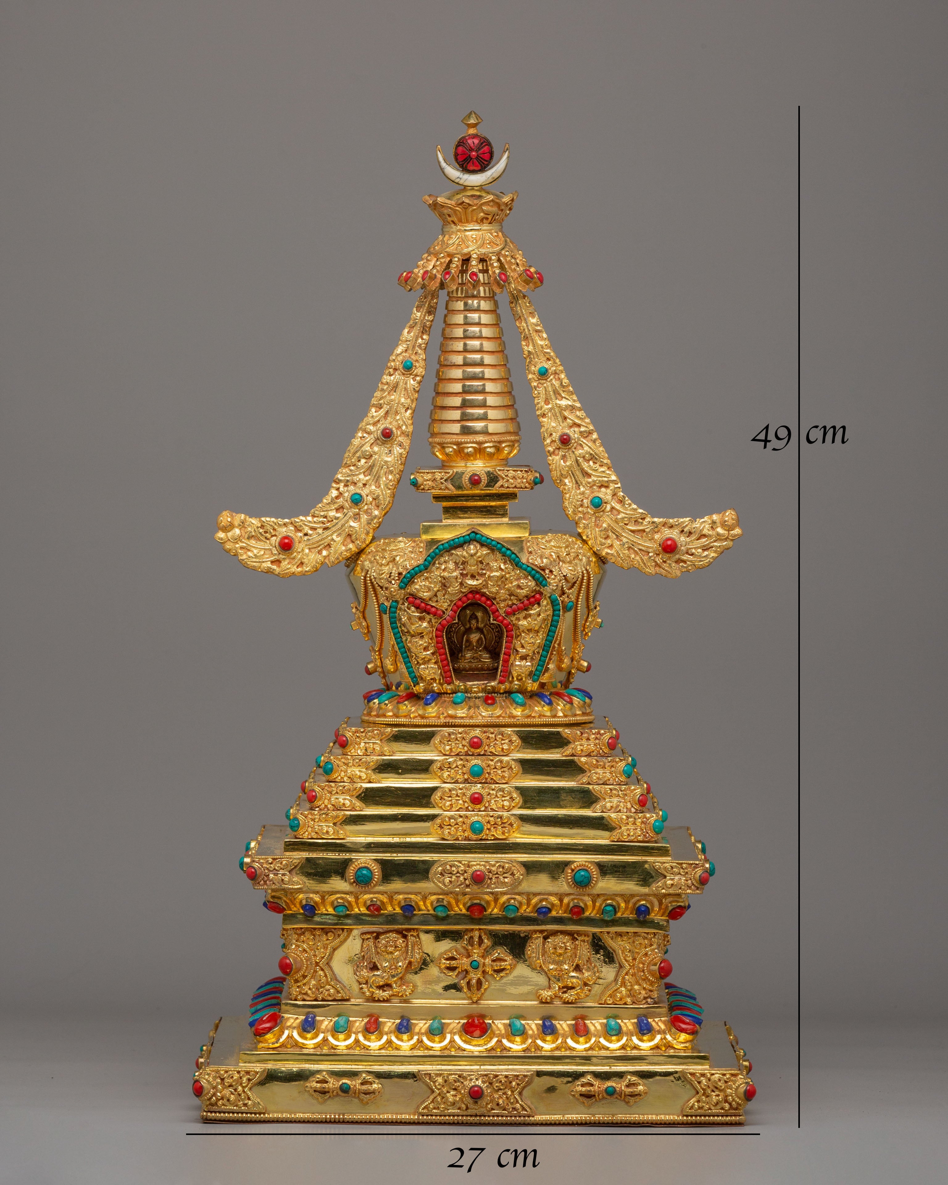 Handcrafted Ritual Enlightenment Stupa | Symbol of Peace & Spiritual Growth