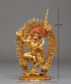 Handcrafted Simhamukha Buddhist Statue | Sacred Simhamukha Statue for Spiritual Practice