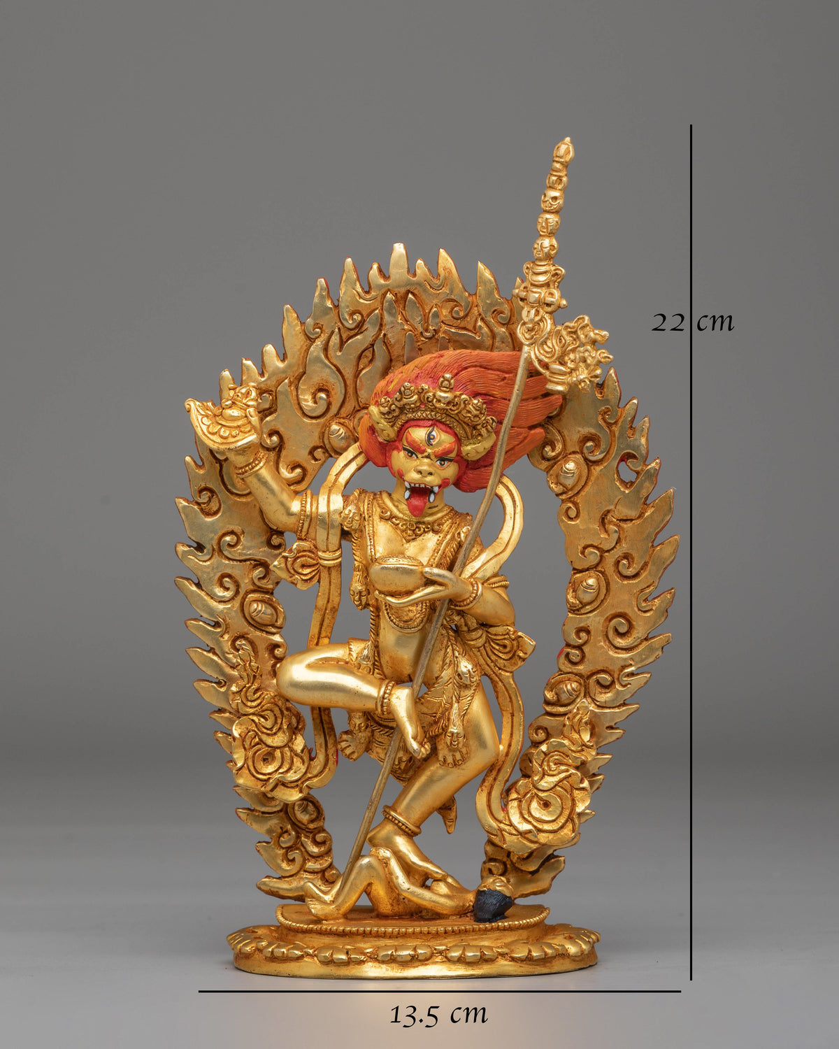 Handcrafted Simhamukha Buddhist Statue | Sacred Simhamukha Statue for Spiritual Practice