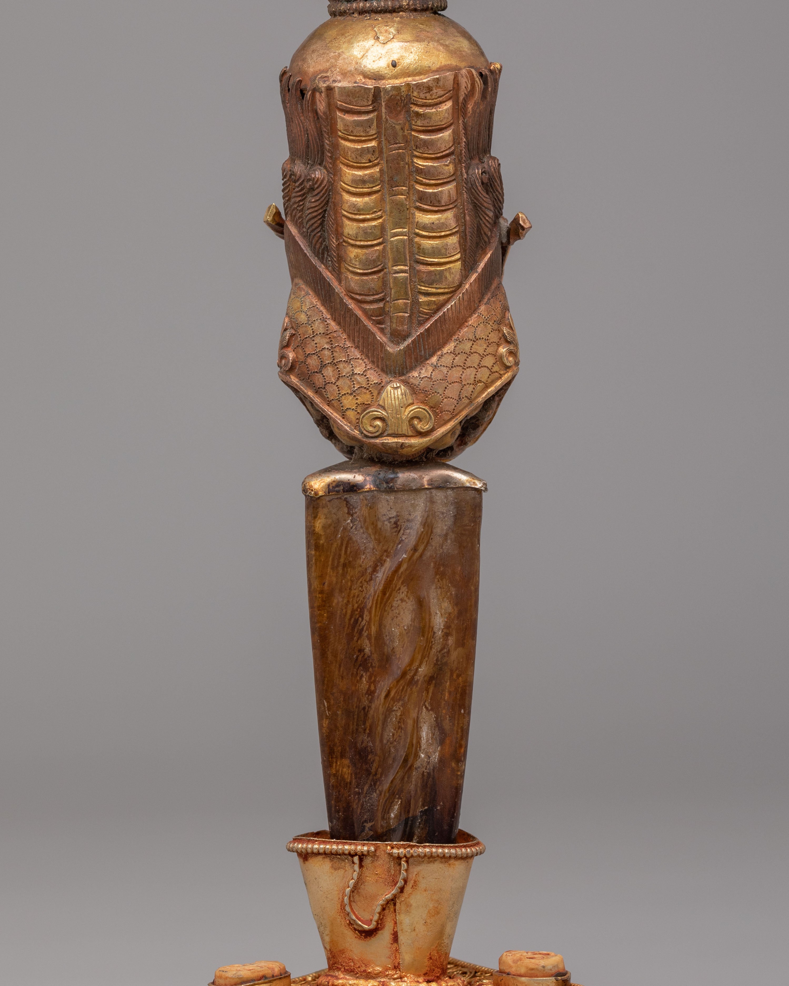 Sacred Buddhist Phurba | Gold-Plated Ritual Dagger