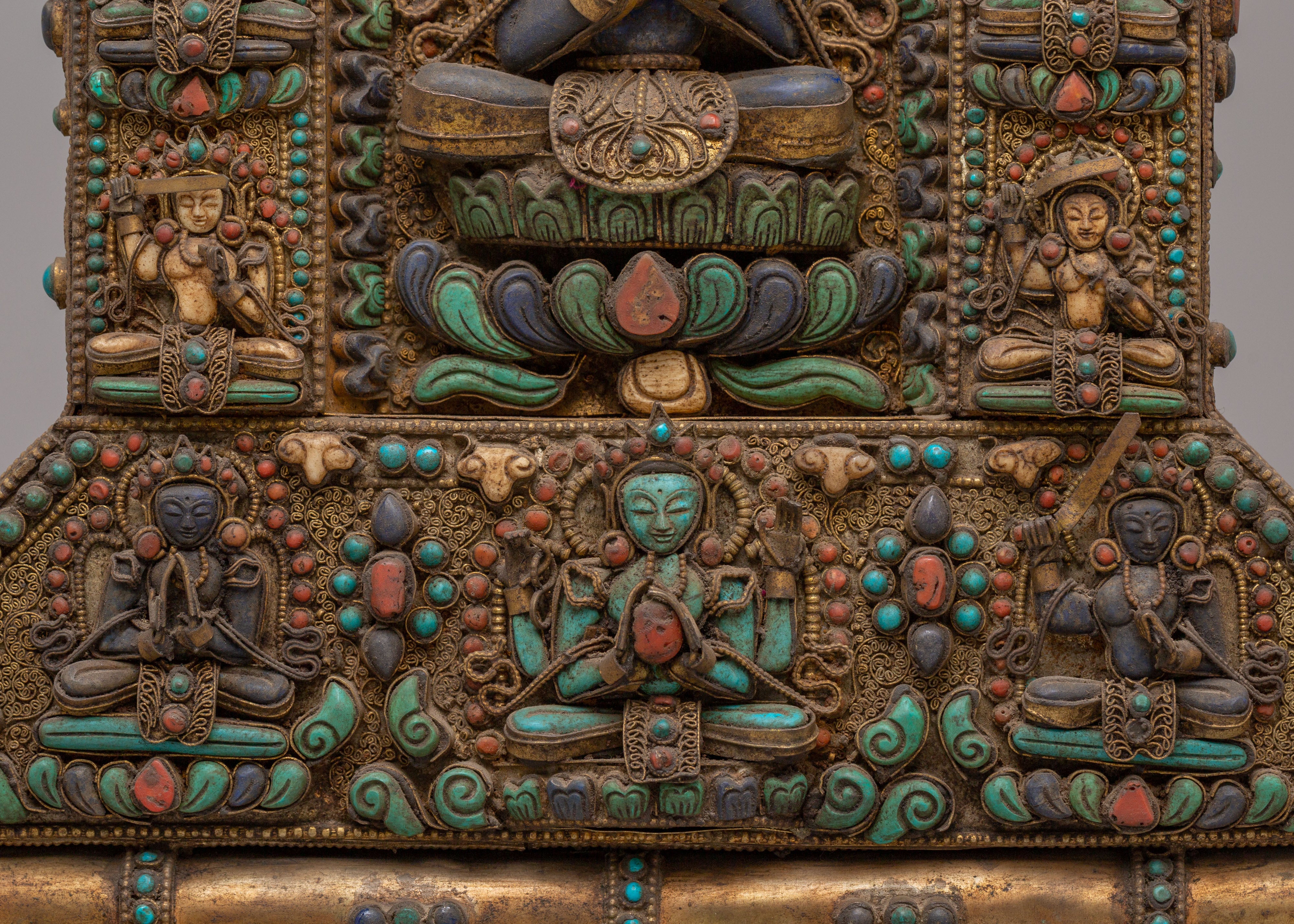 Tibetan Chenrezig Wall Hanging | Metal Thangka For Decor
