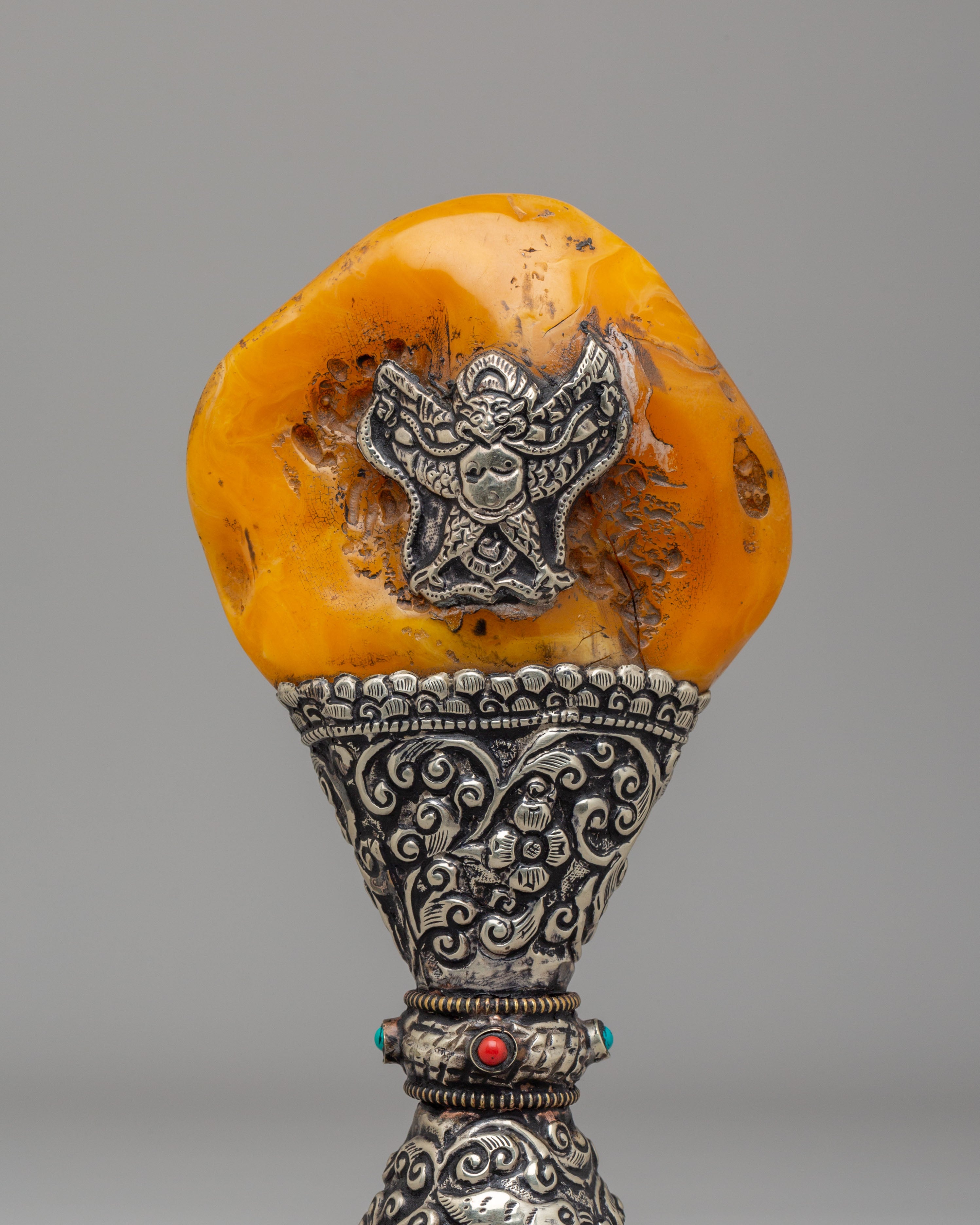 Spiritual Mahakala Engraved Phurba | Sacred Tibetan Ritual Dagger