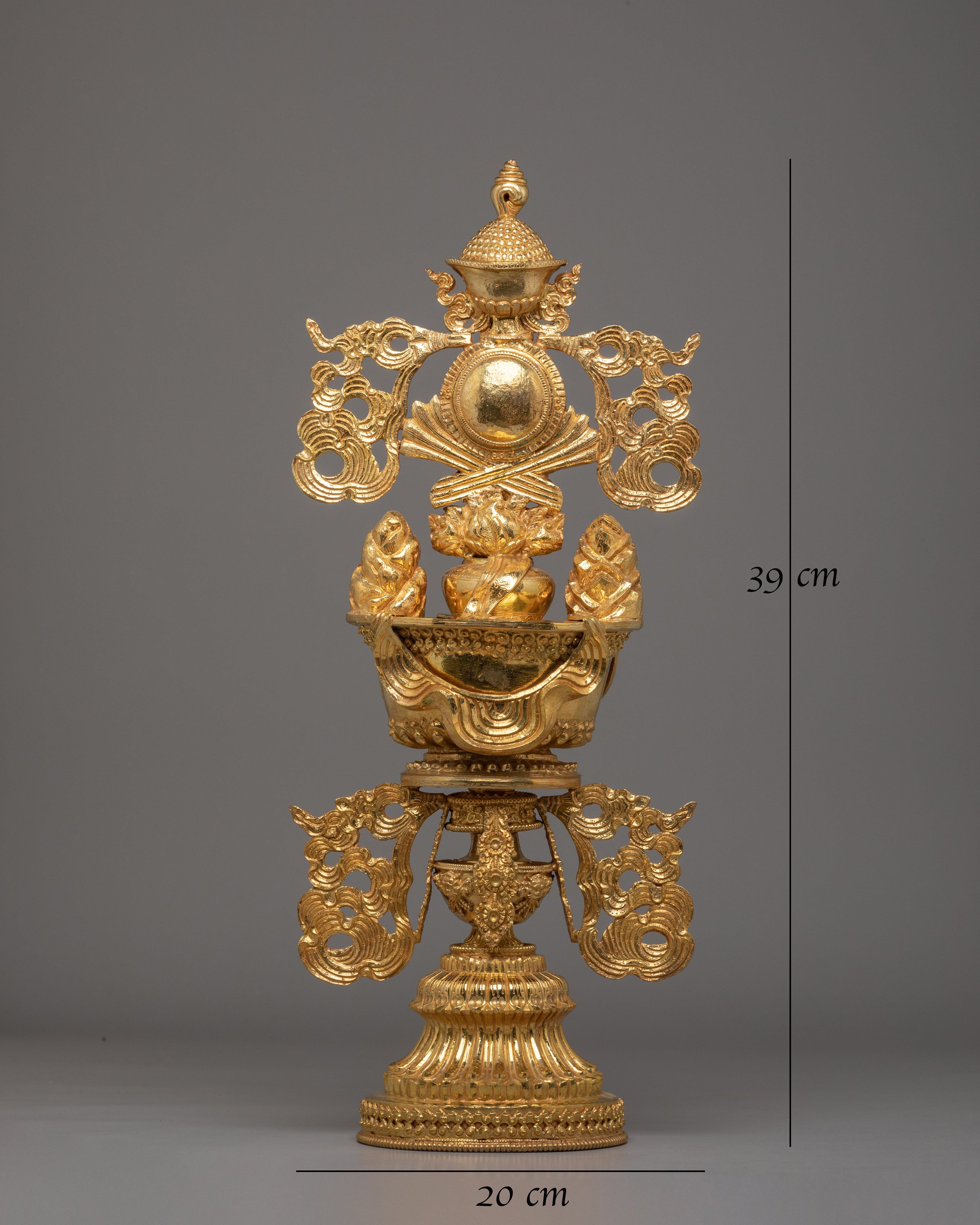 Buddhist Doya Ngaga Set | Gold-Plated Copper Ritual Tools
