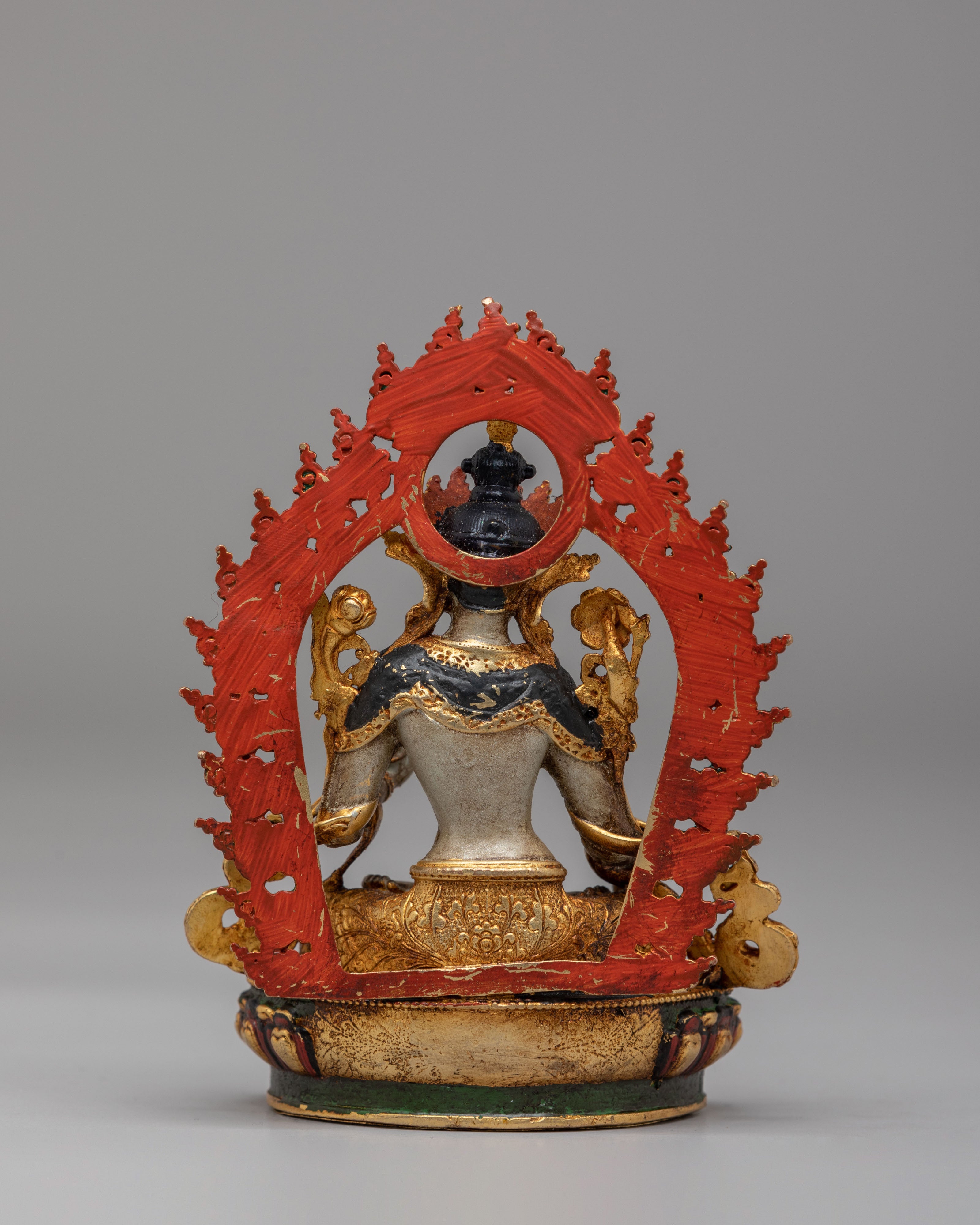 Himalayan White Tara Meditation Statue | 24K Gold Plated Buddhist Goddess