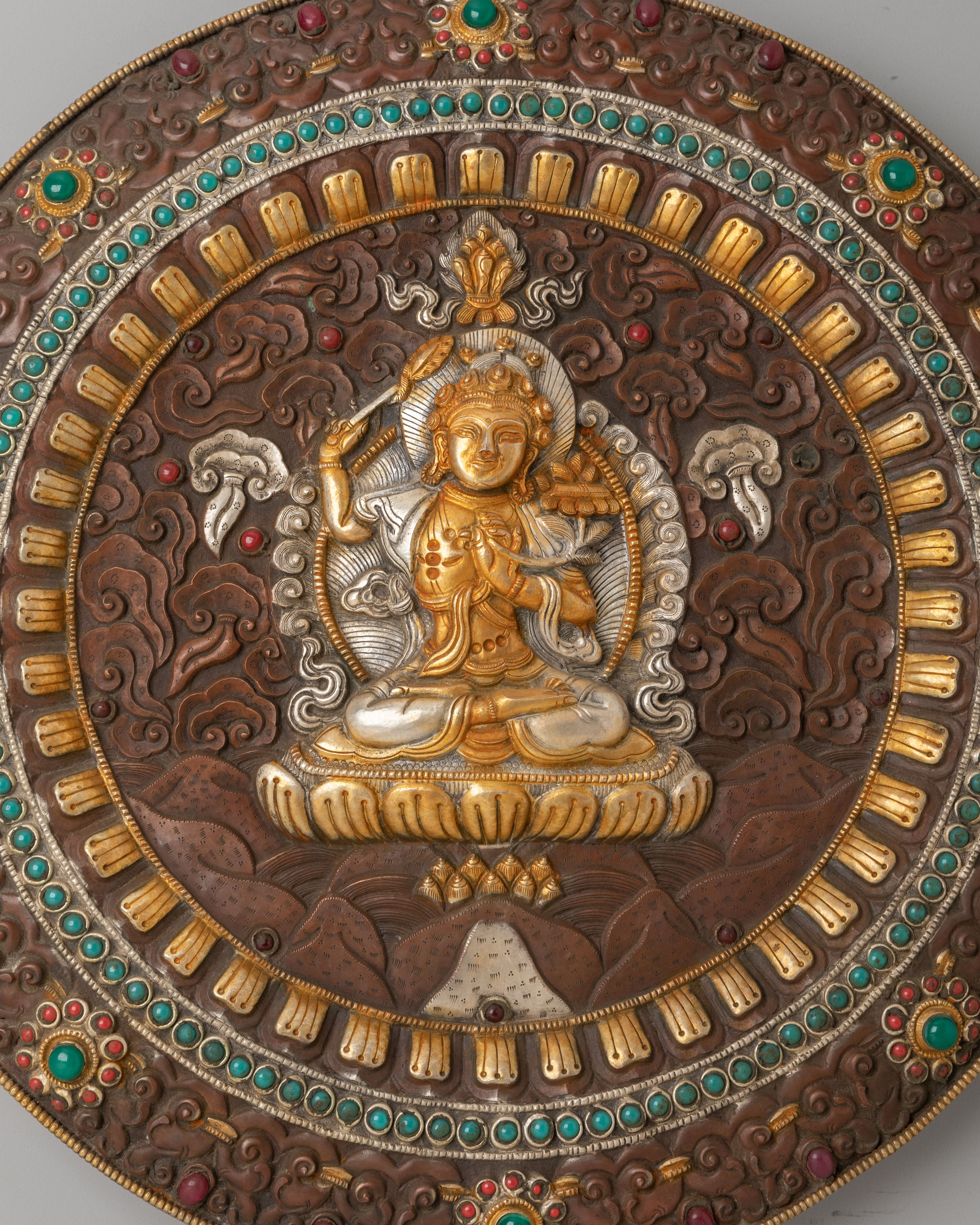 Himalayan Manjushri Mandala Wall Hanging | Buddhist Wisdom Artwork