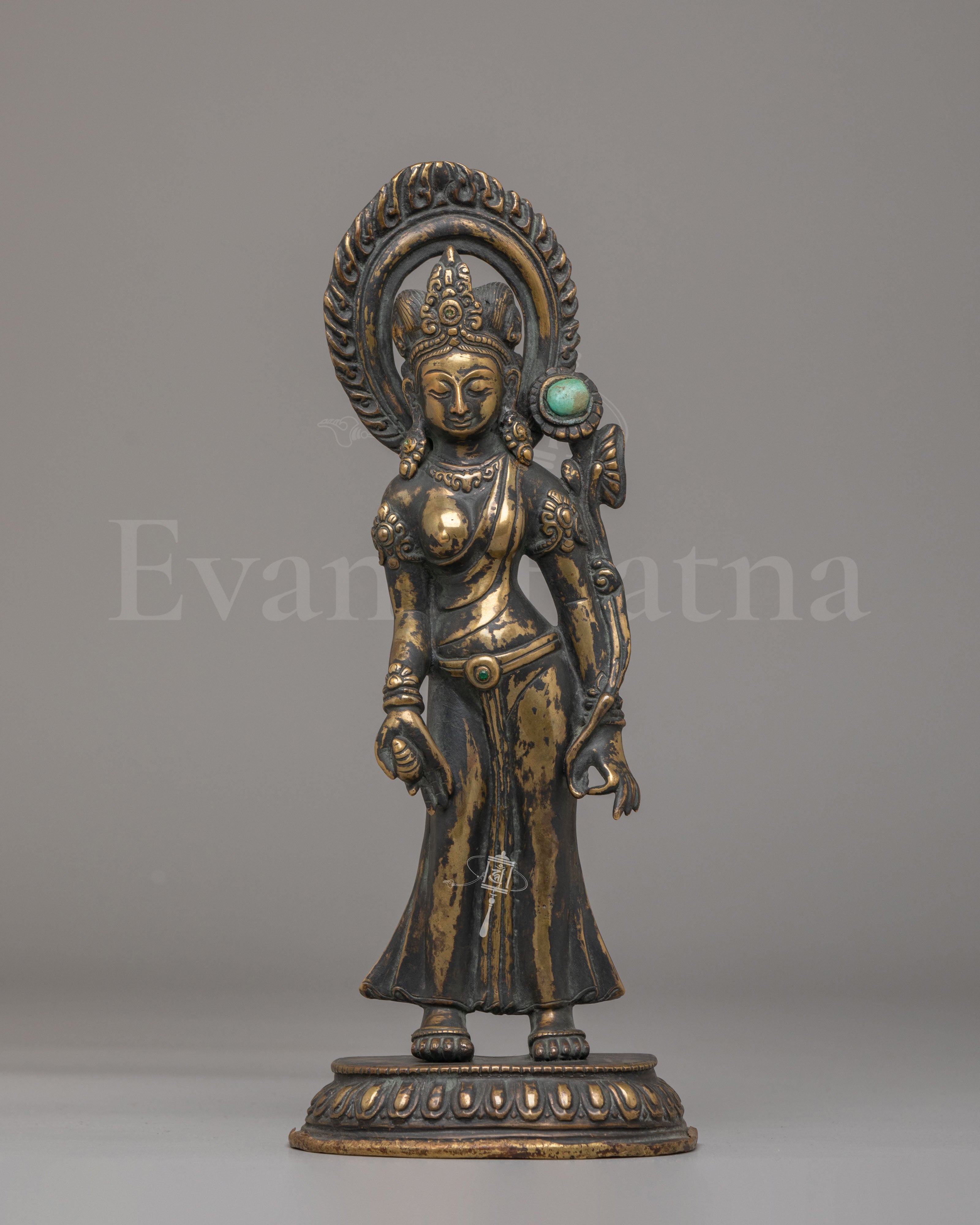Standing Green Tara Statue for Altar  