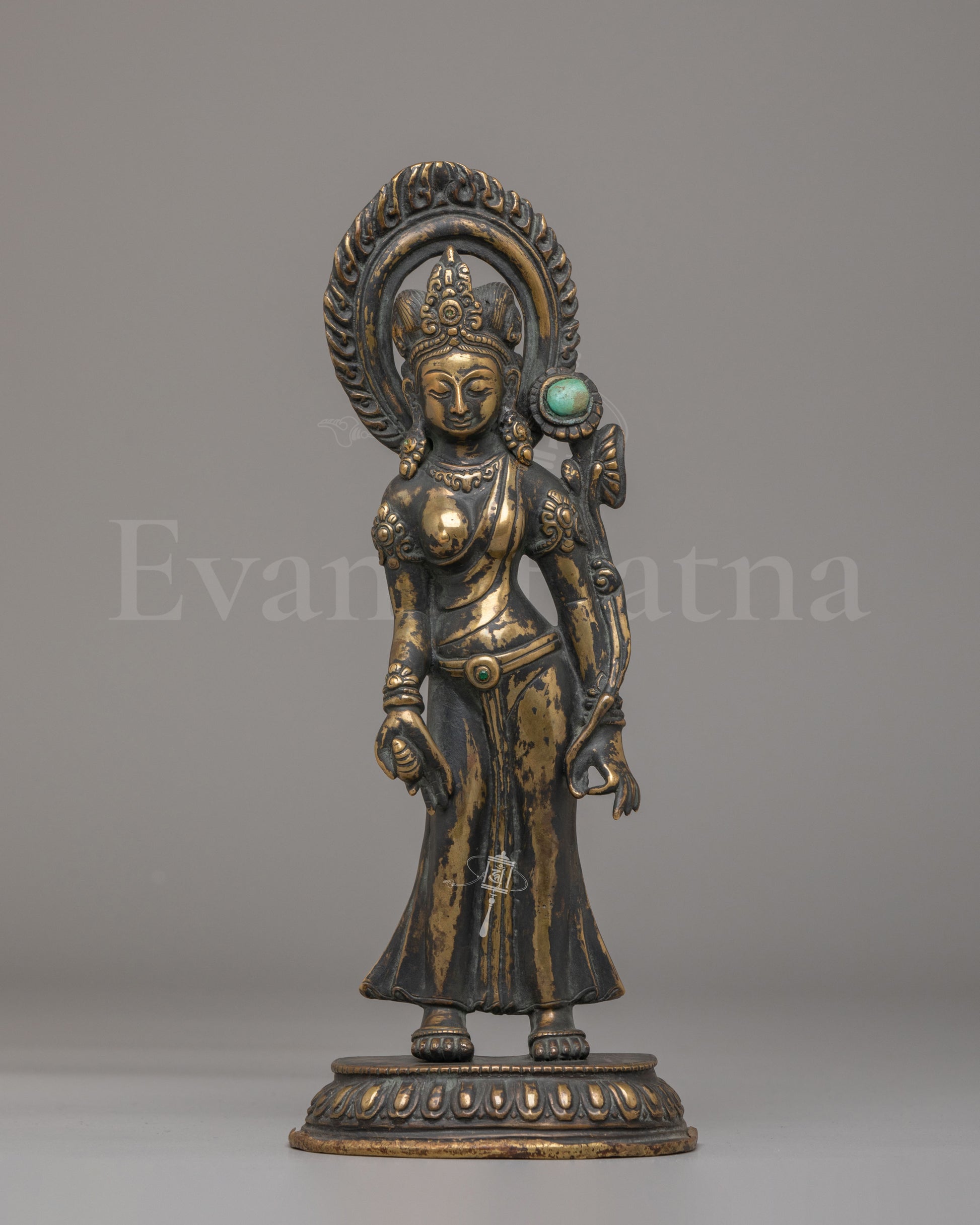 Standing Green Tara Statue for Altar  