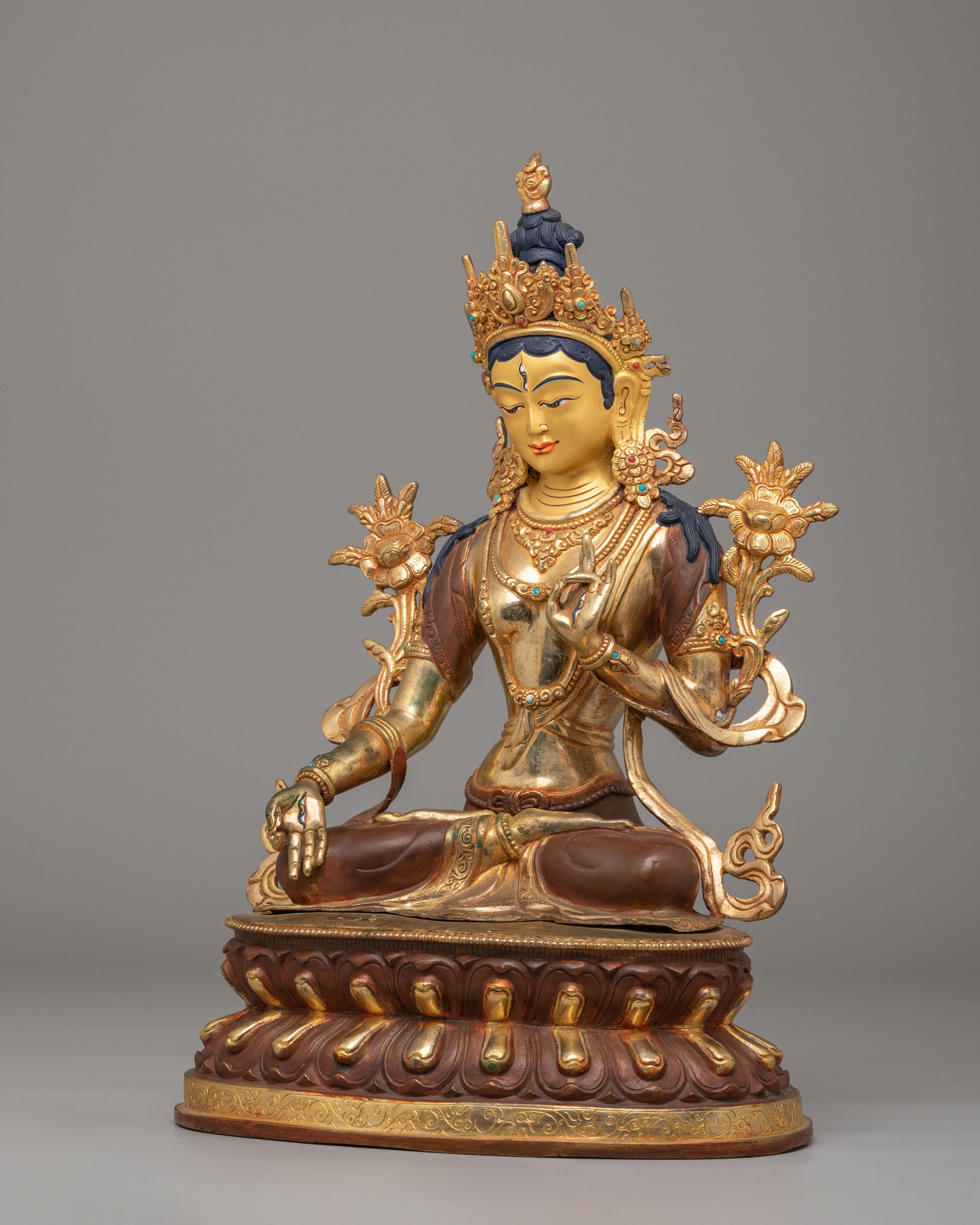 Tibetan White Tara Healing Sculpture | Spiritual Healing Statue